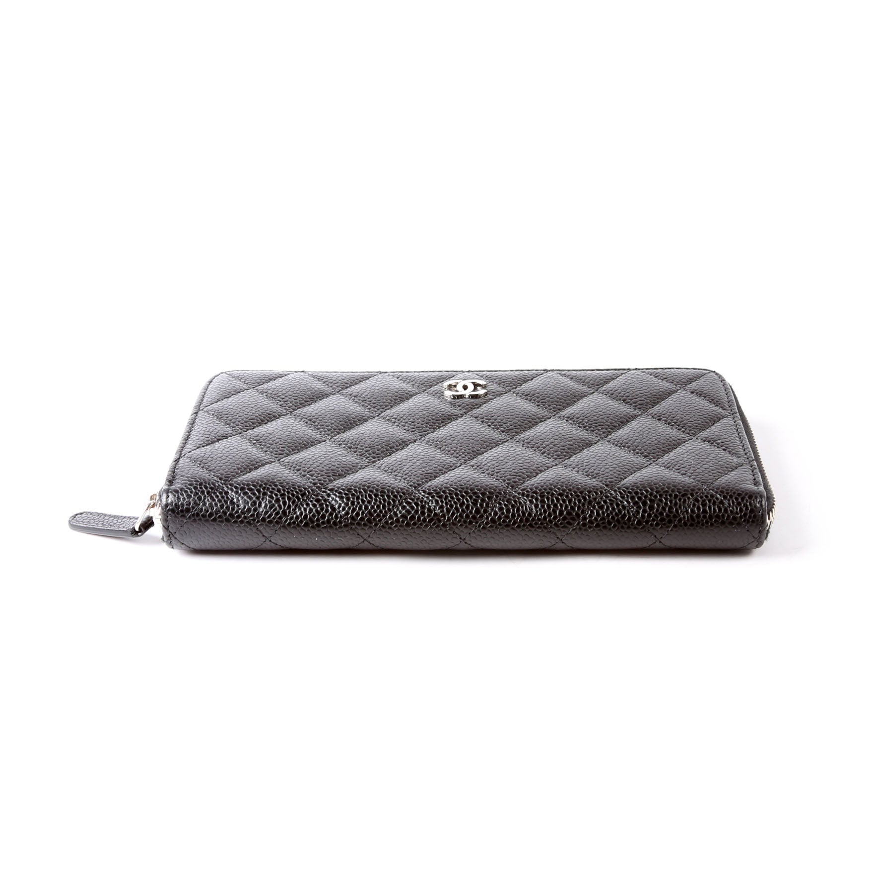 CC Long Zip Around Wallet Caviar 23M Black/Burgundy