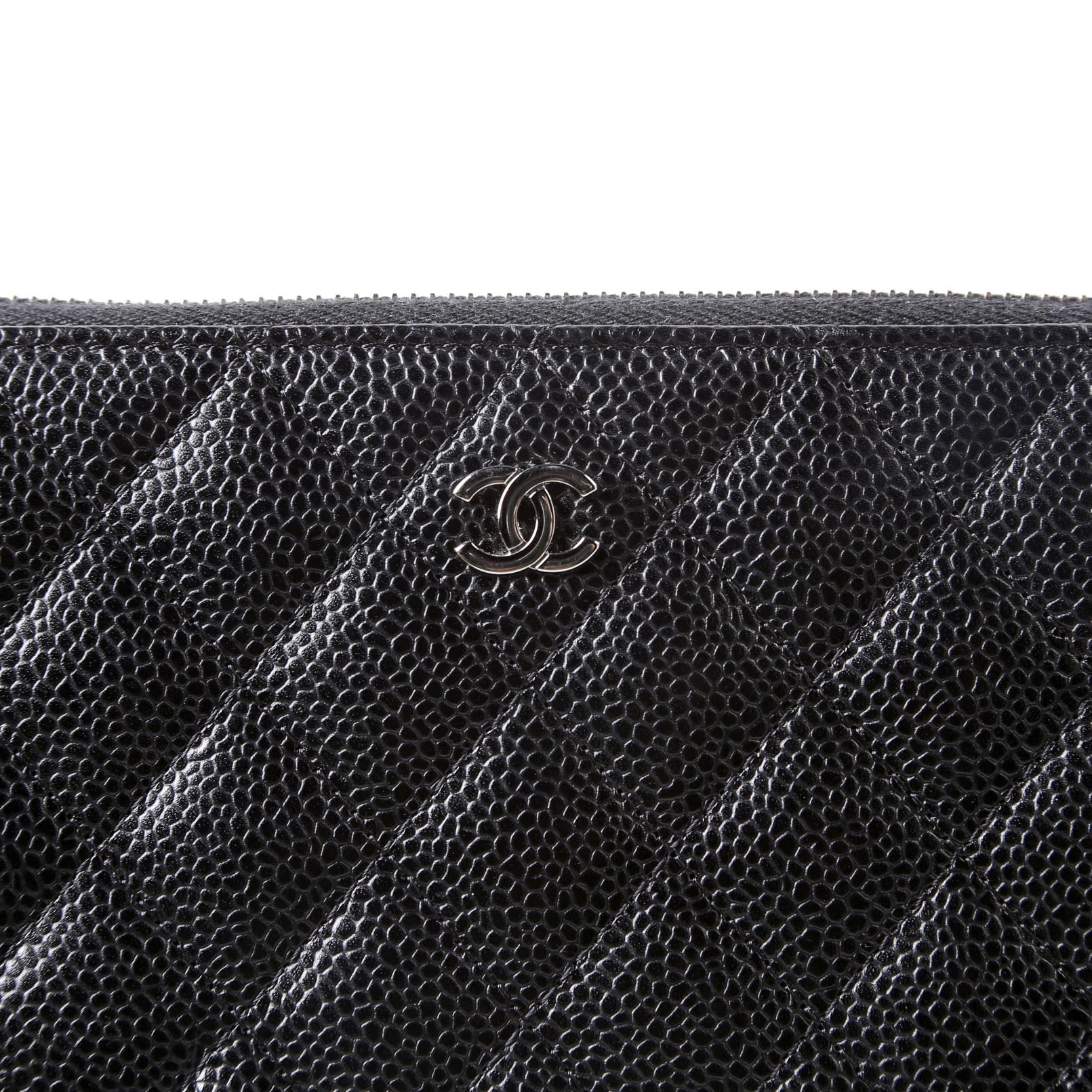CC Long Zip Around Wallet Caviar 23M Black/Burgundy