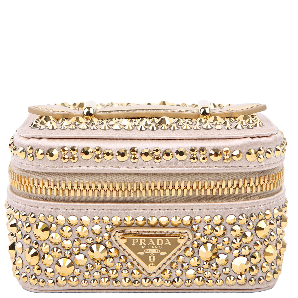 Prada Degrade Crystal Vanity Case Small Gold