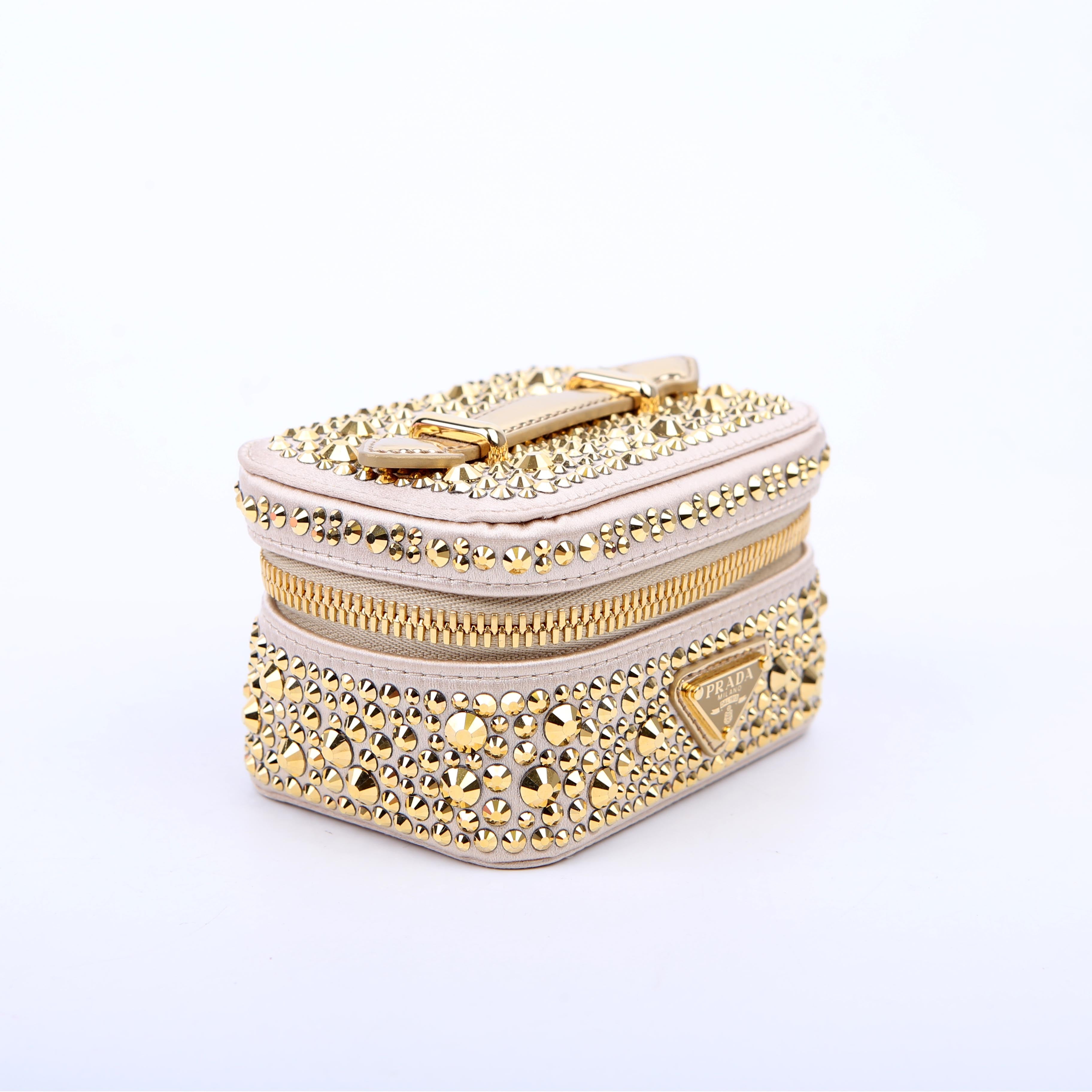 Prada Degrade Crystal Vanity Case Small Gold