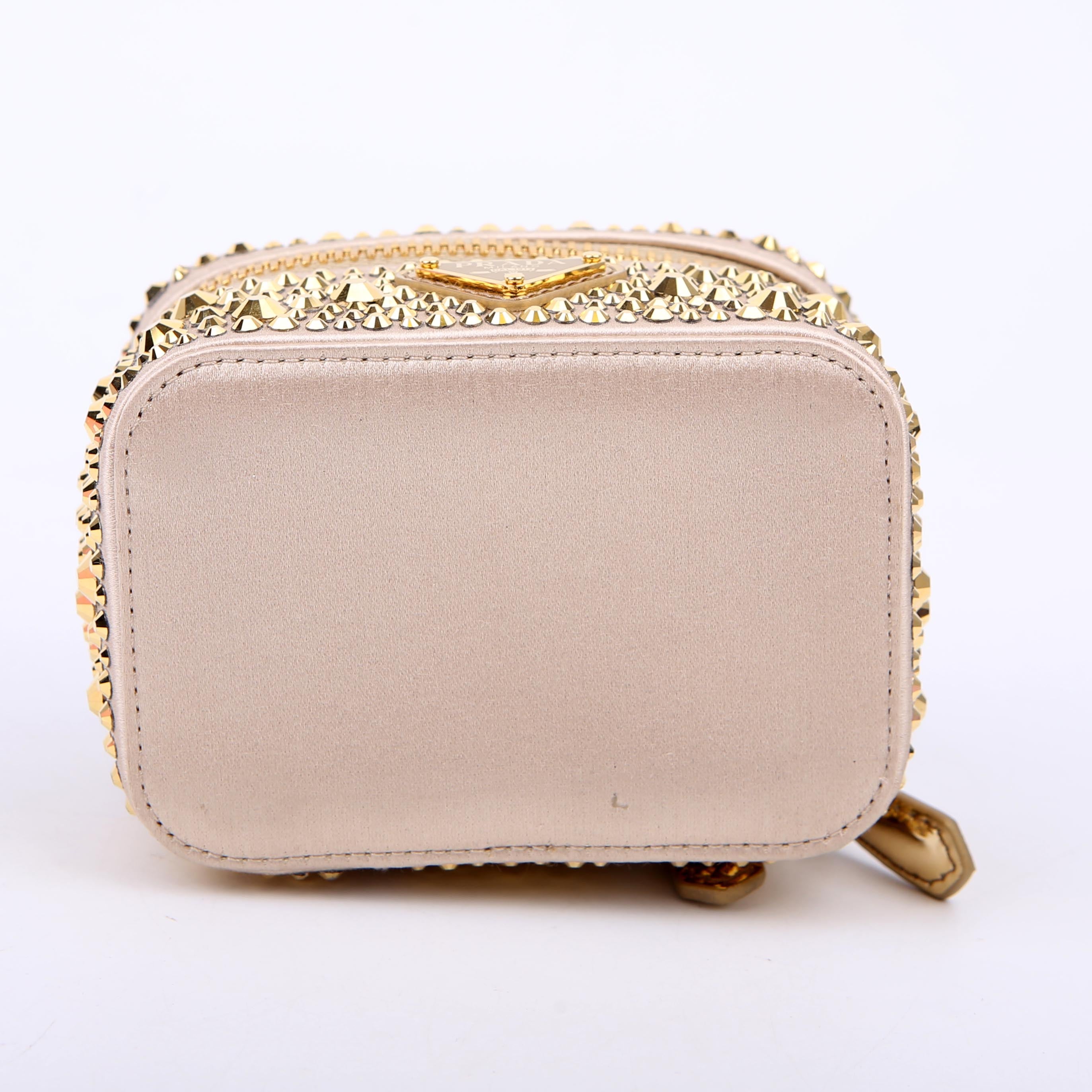 Prada Degrade Crystal Vanity Case Small Gold