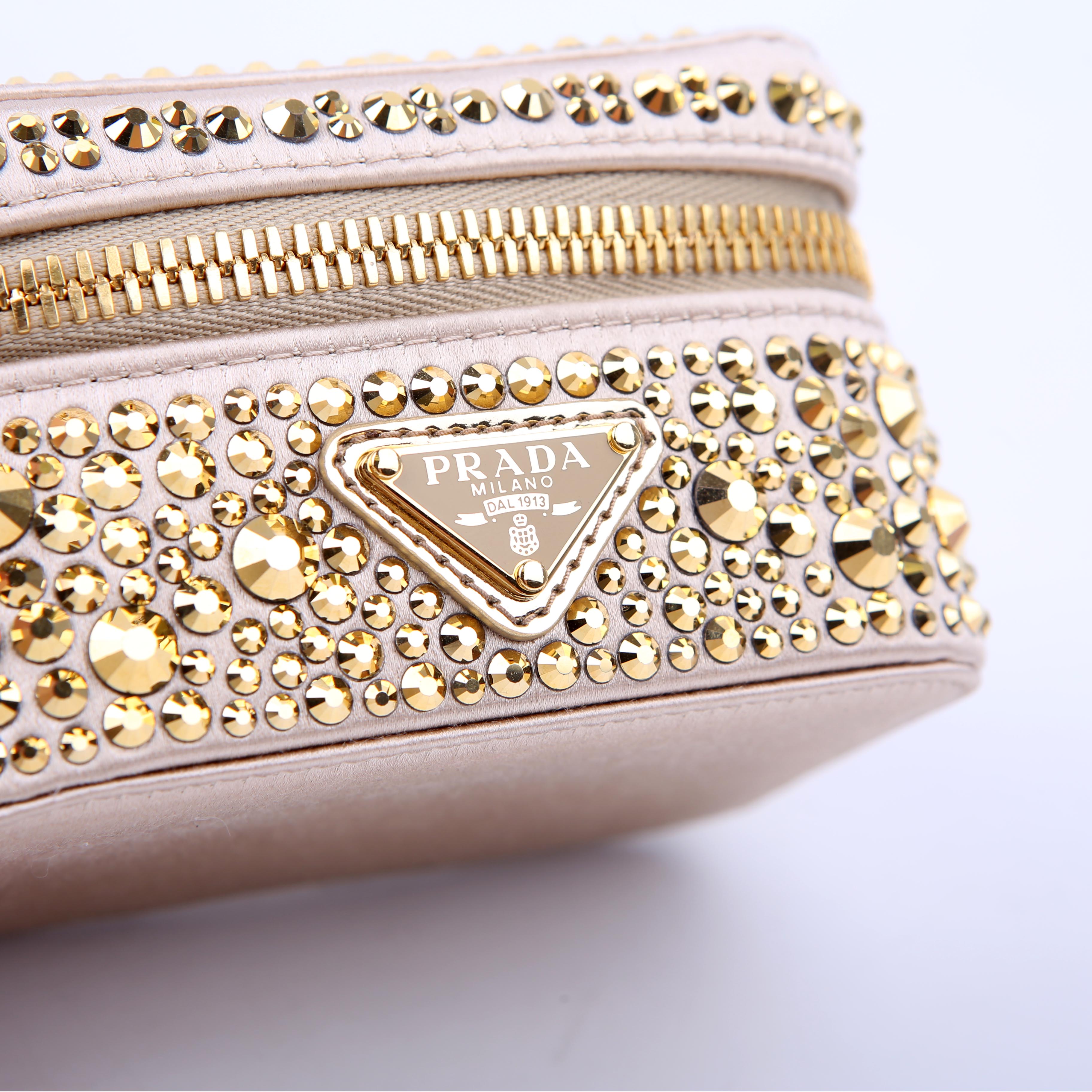 Prada Degrade Crystal Vanity Case Small Gold