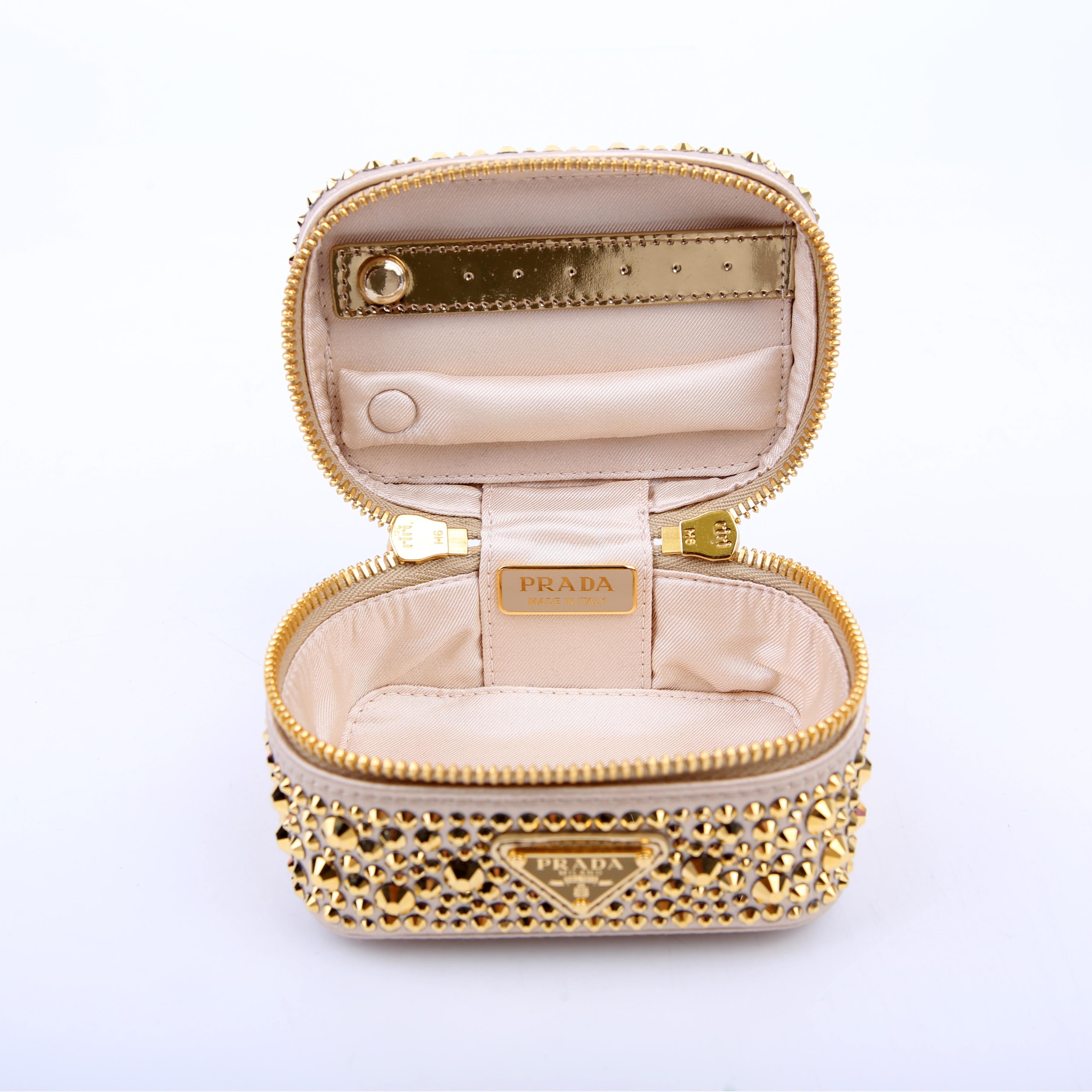 Prada Degrade Crystal Vanity Case Small Gold