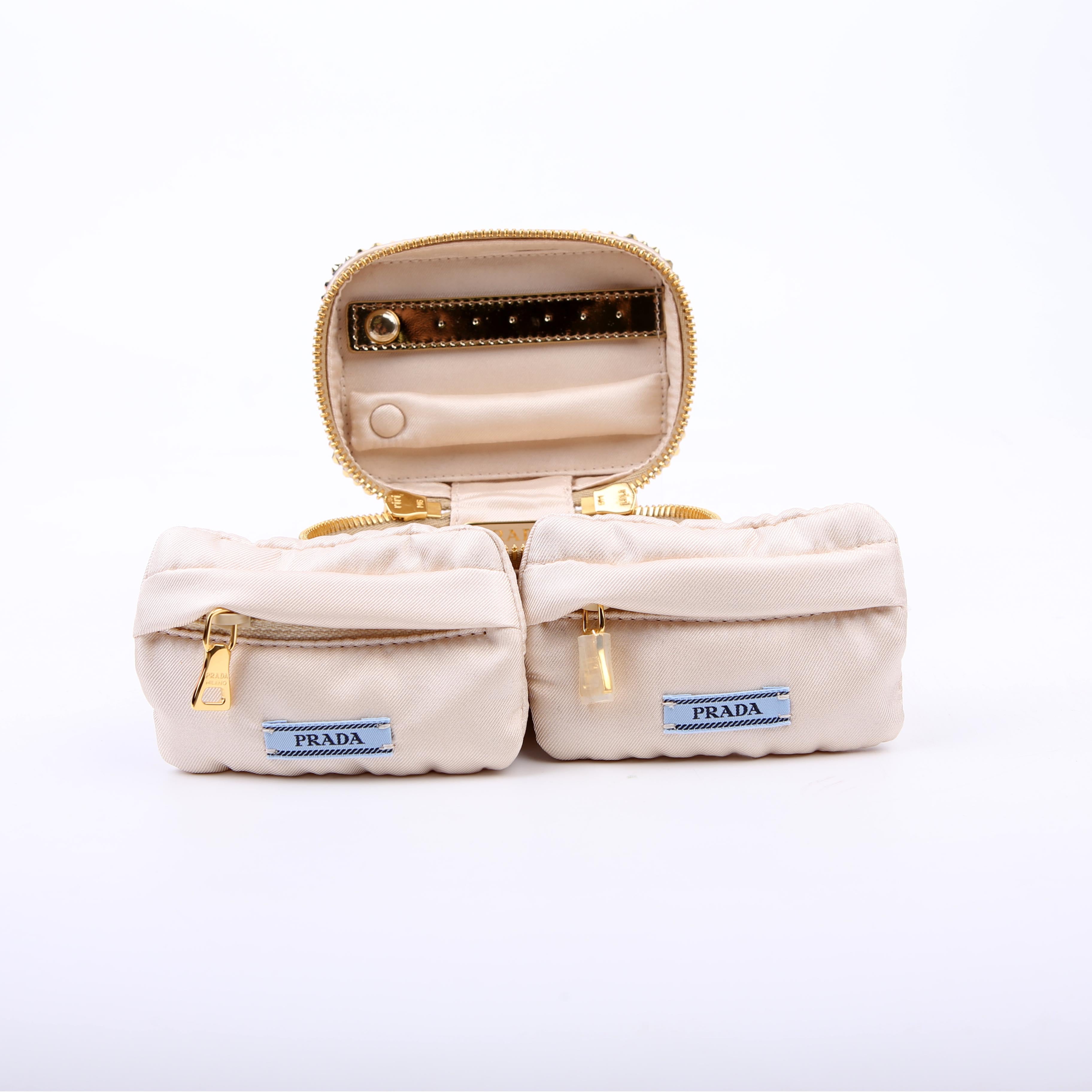 Prada Degrade Crystal Vanity Case Small Gold