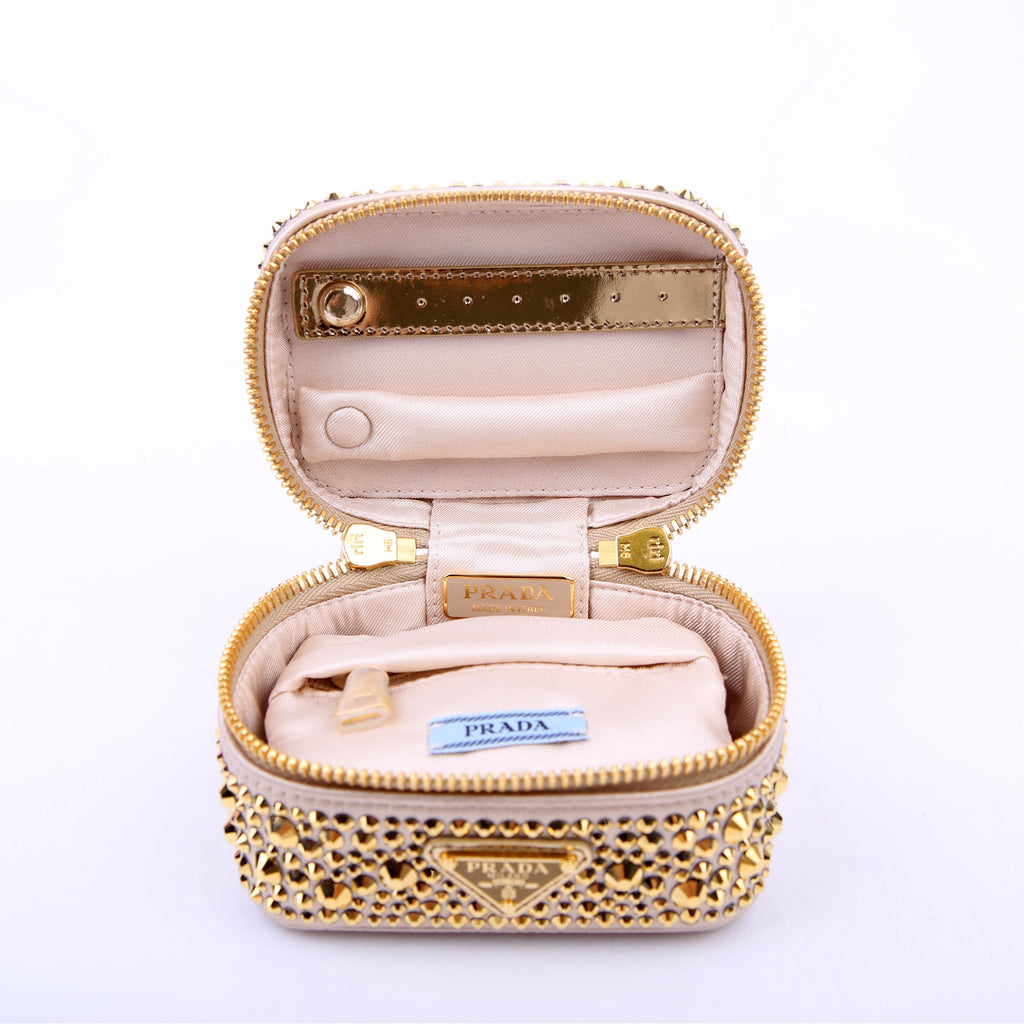Prada Degrade Crystal Vanity Case Small Gold
