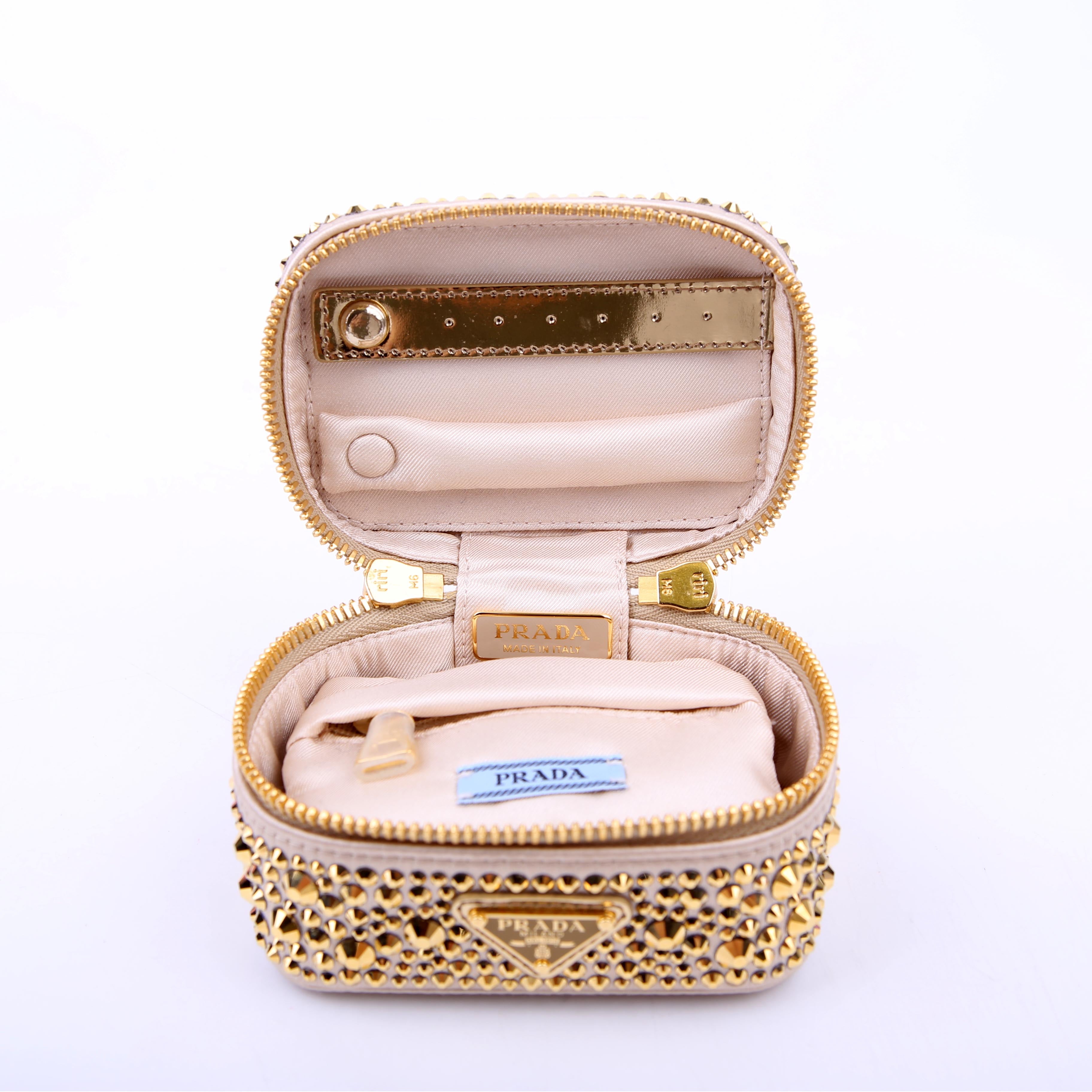 Prada Degrade Crystal Vanity Case Small Gold