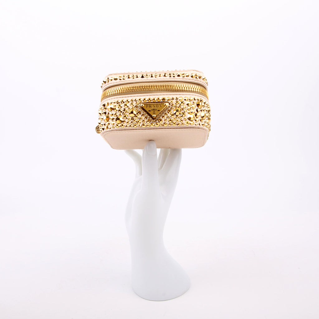 Prada Degrade Crystal Vanity Case Small Gold