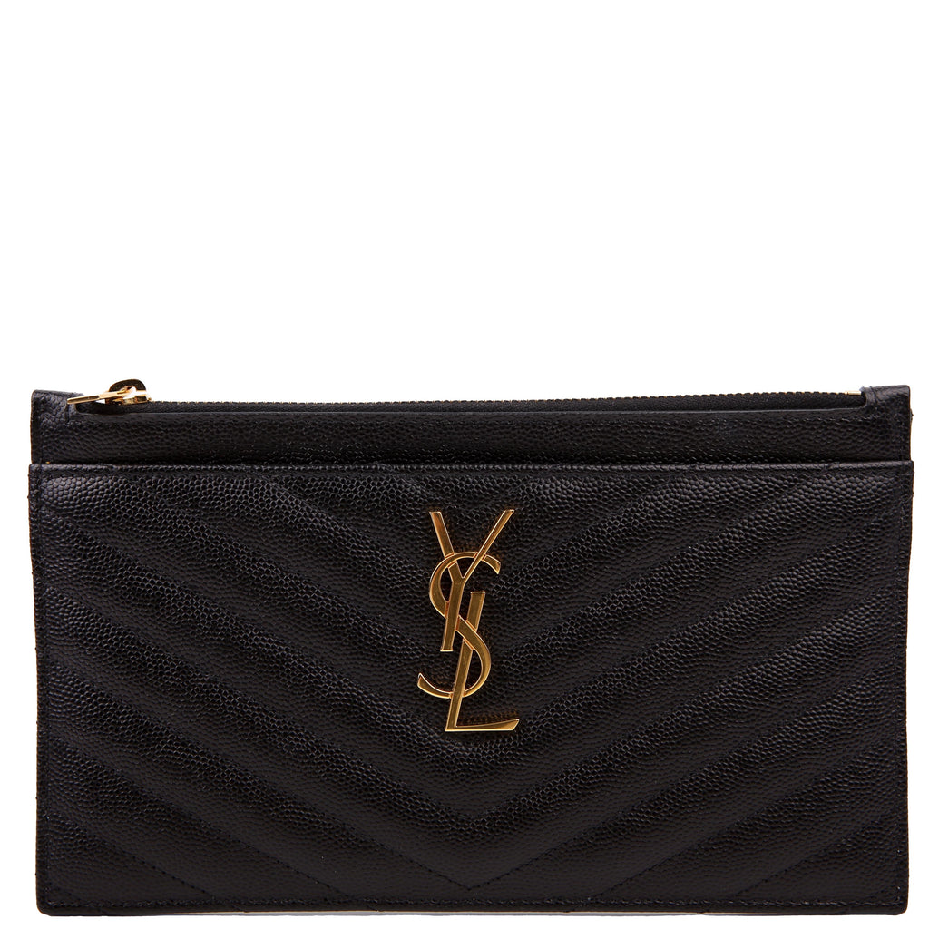 SAINT LAURENT 636312 Grain De Poudre Bill Pouch Black