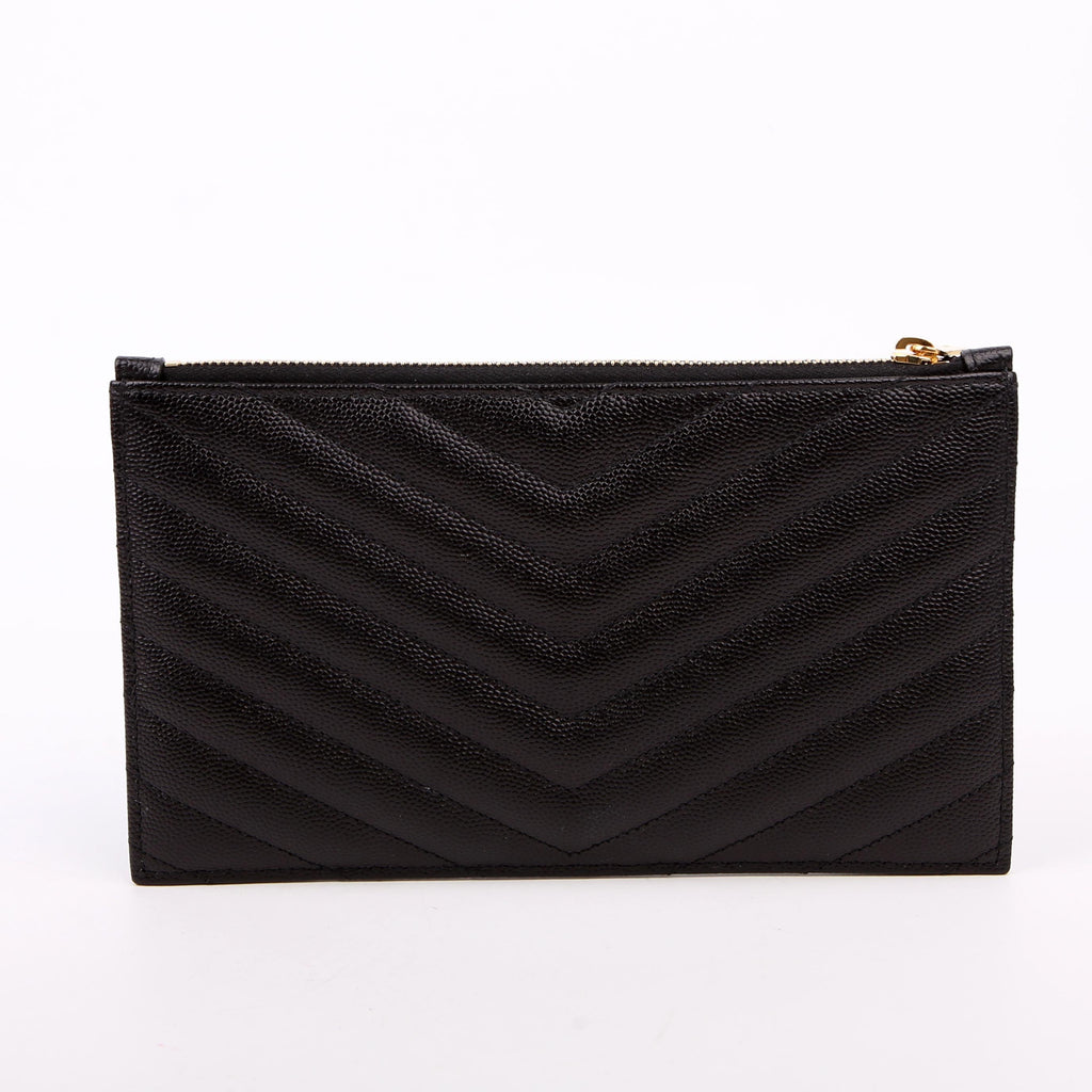 SAINT LAURENT 636312 Grain De Poudre Bill Pouch Black