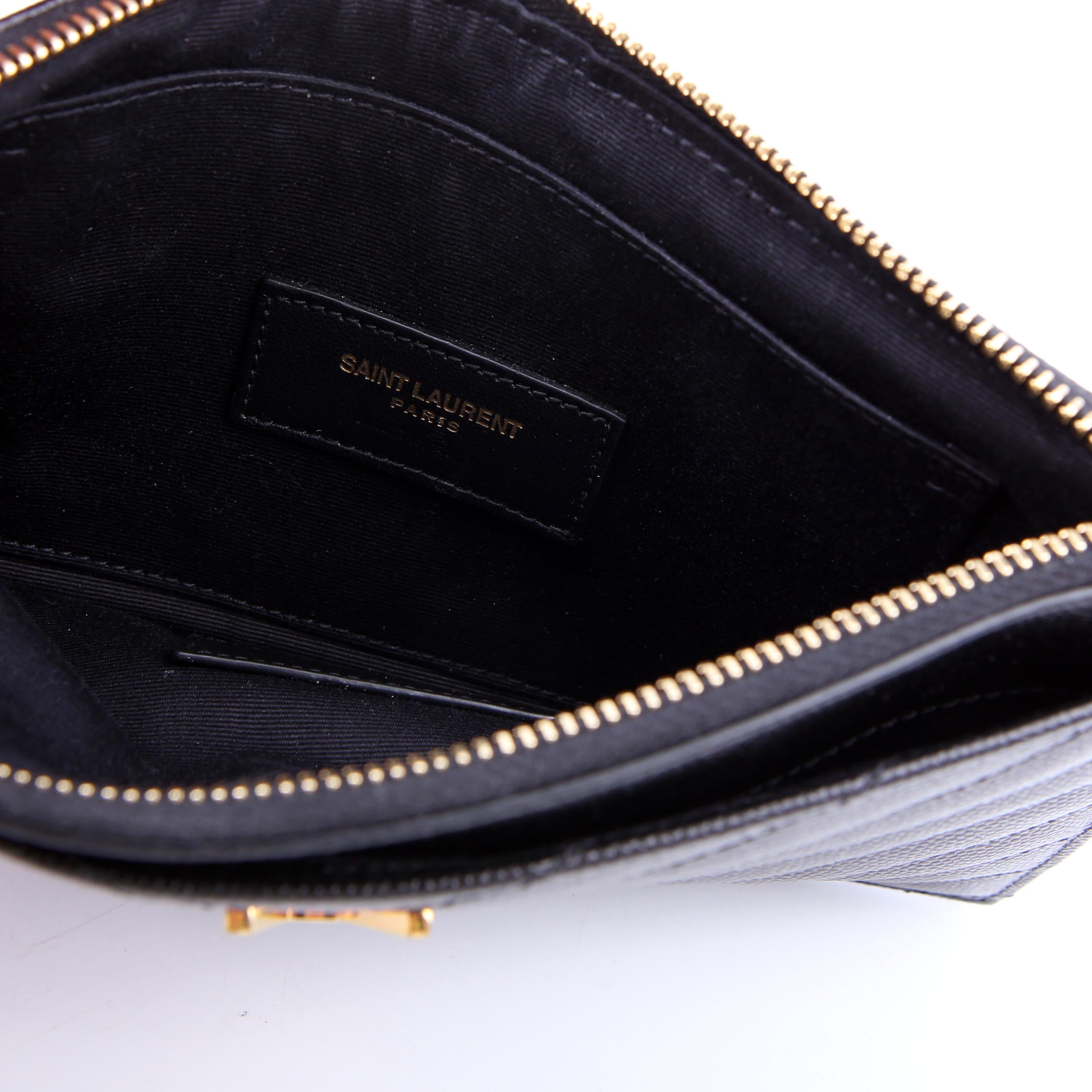 SAINT LAURENT 636312 Grain De Poudre Bill Pouch Black