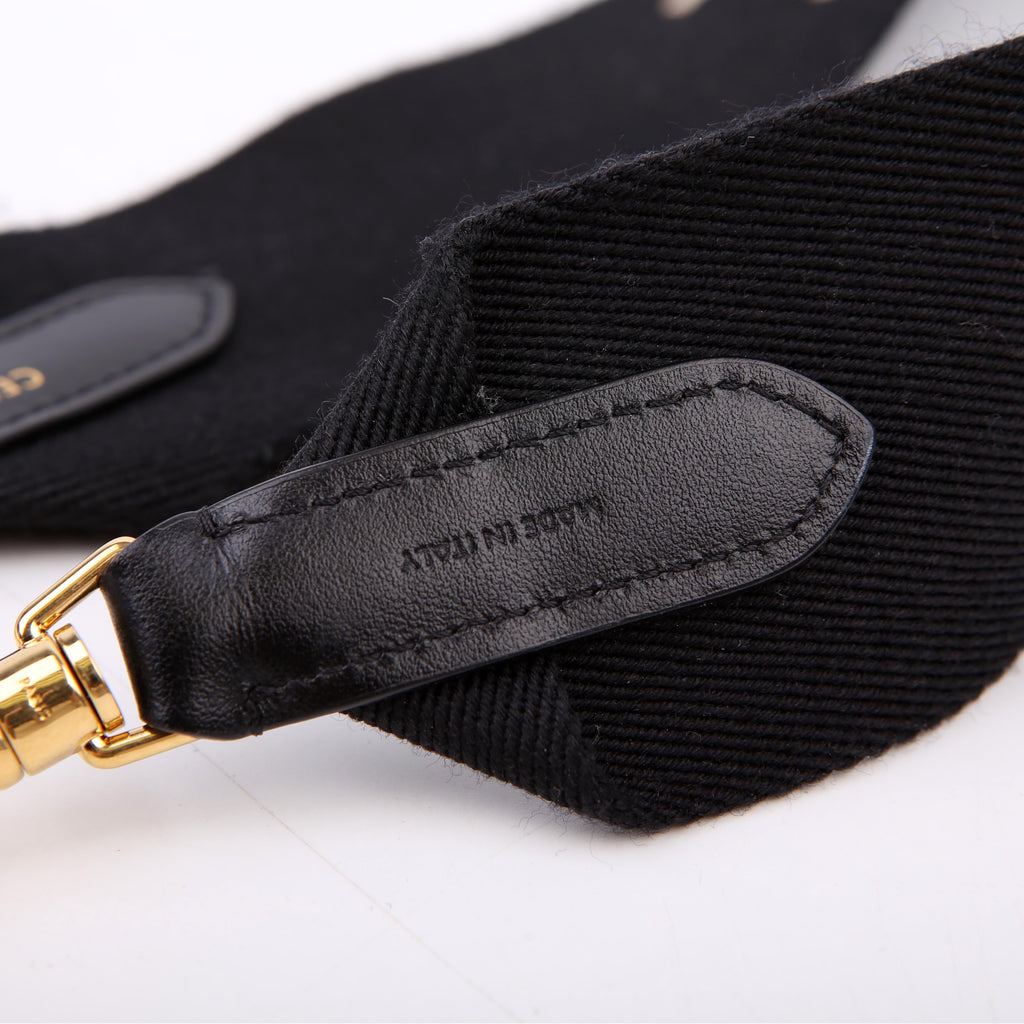 Wool Jacquard Logo Short Shoulder Strap Black