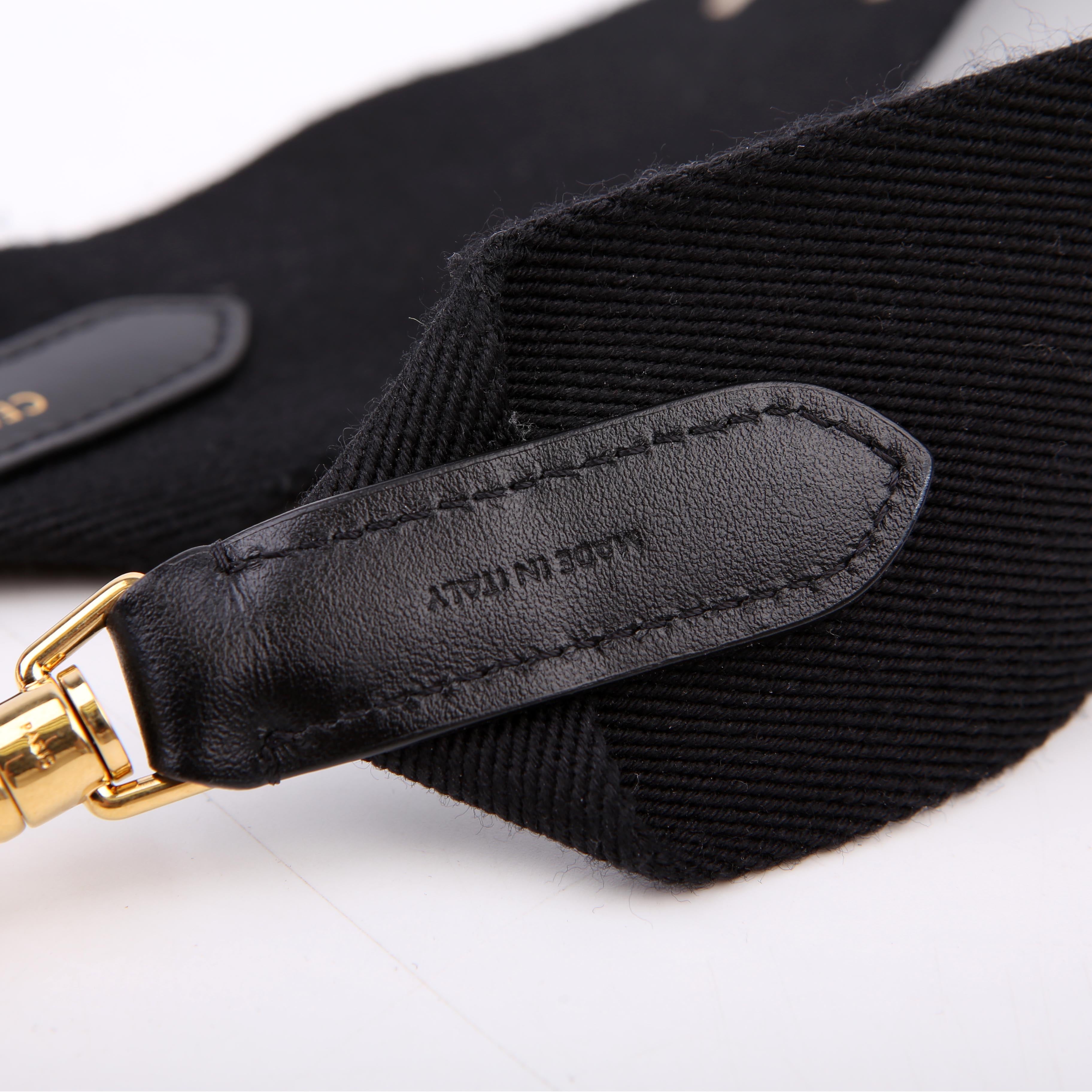 Wool Jacquard Logo Short Shoulder Strap Black