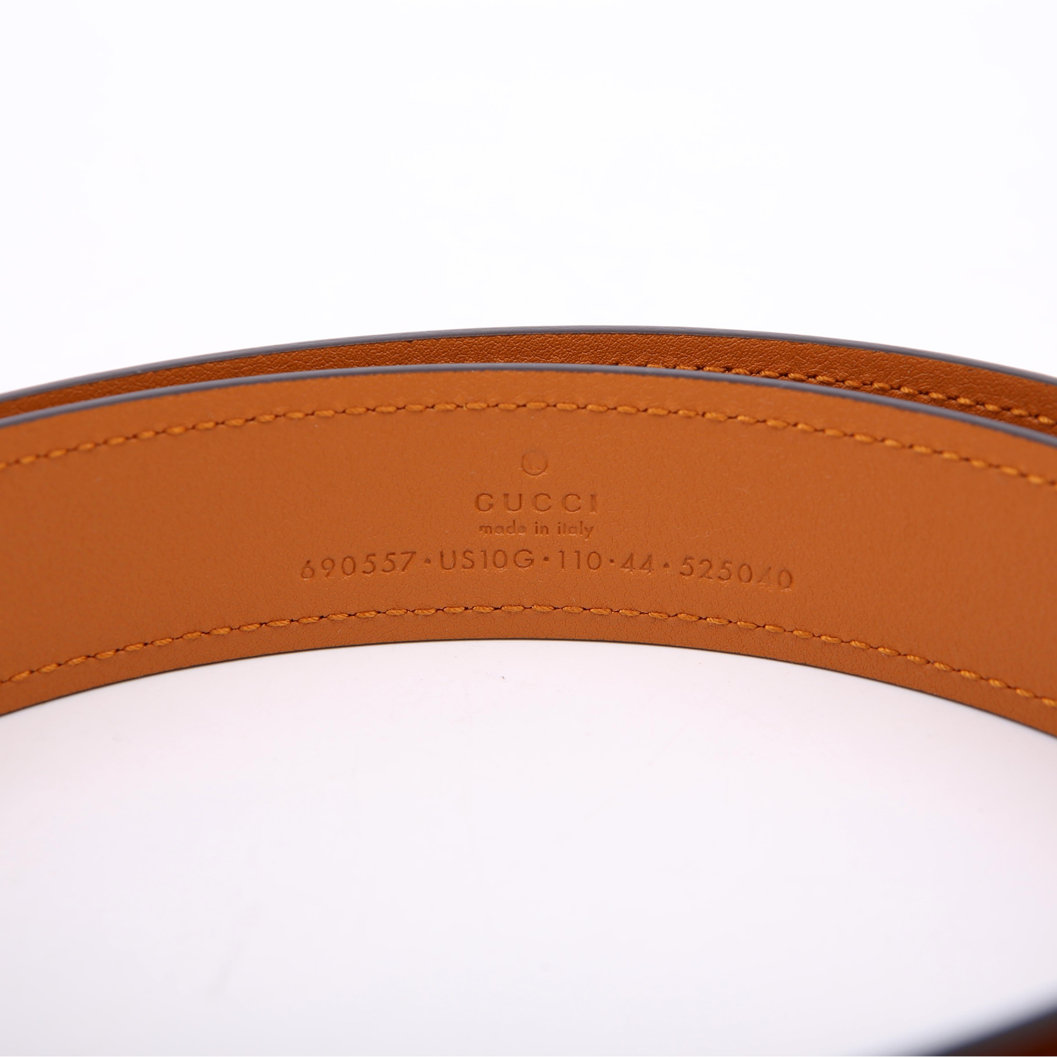 Gucci 690557 Blondie Leather Belt Size 110/44 Brown