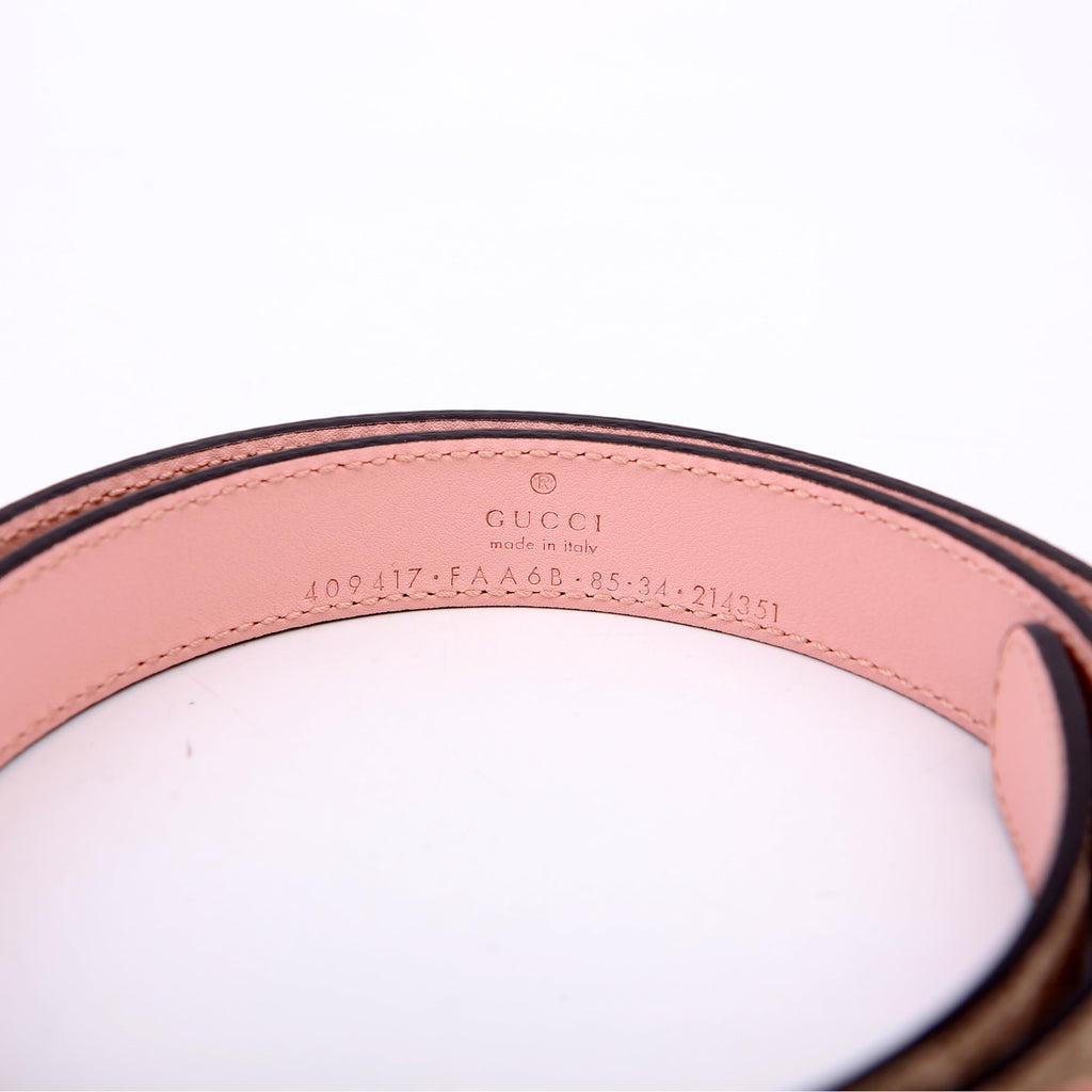 Gucci 409417 GG Marmont Thin Belt Size 85/35 Pink