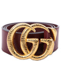 563696 Marmont GG Leather/Lizard Belt Size 95/36 Burgundy