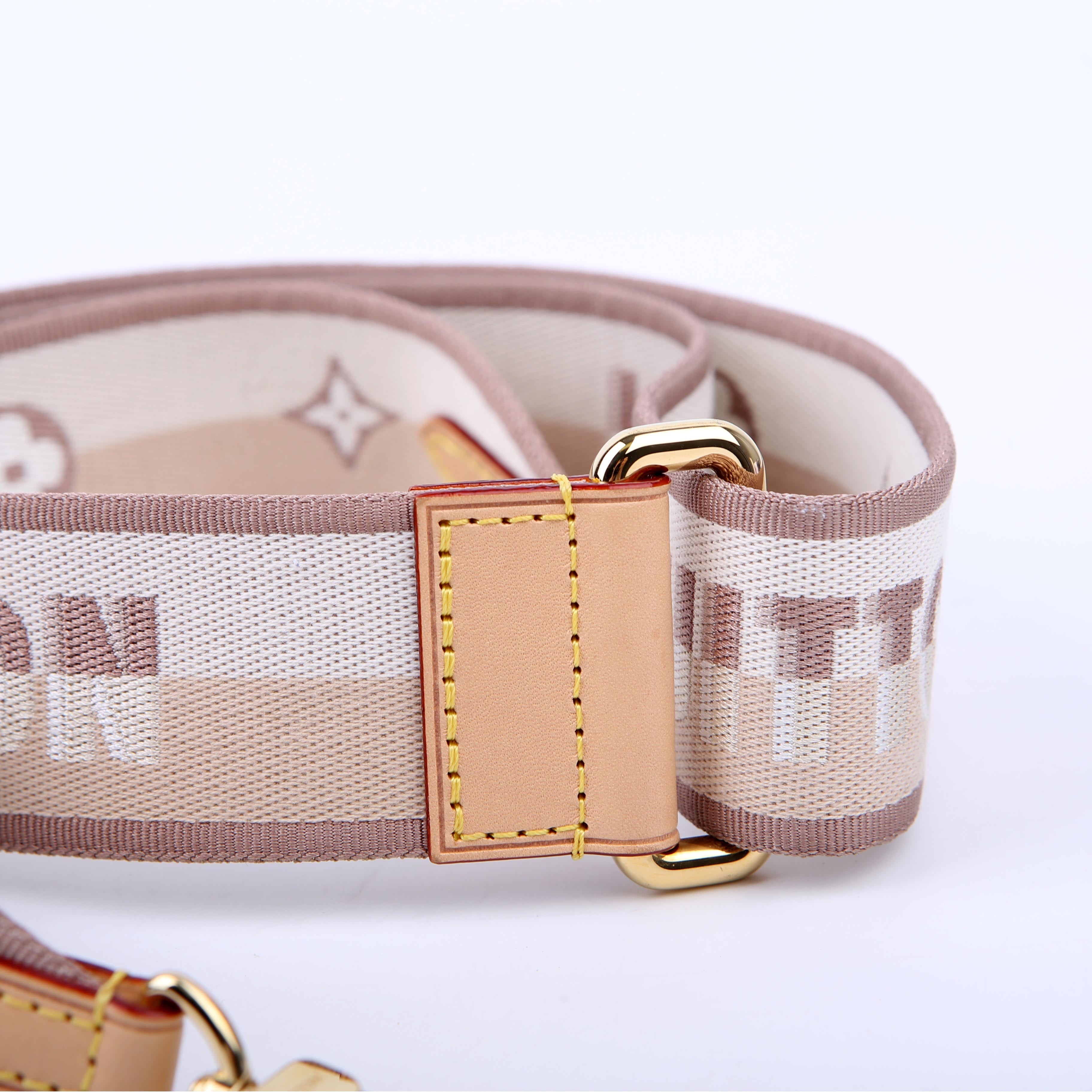 Jacquard Sporty Bandouliere Strap Beige