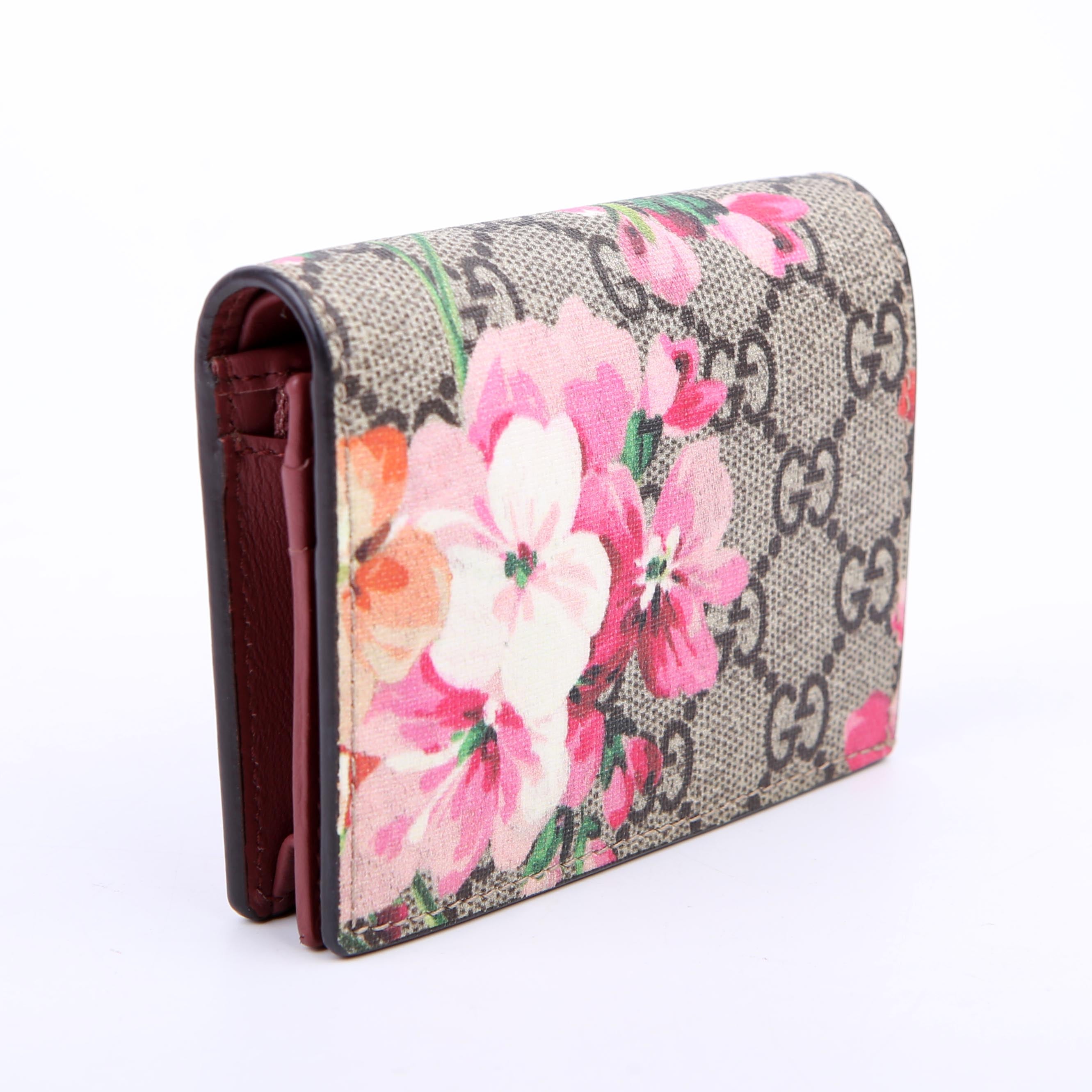 Gucci 453176 GG Blooms Card Case Pink