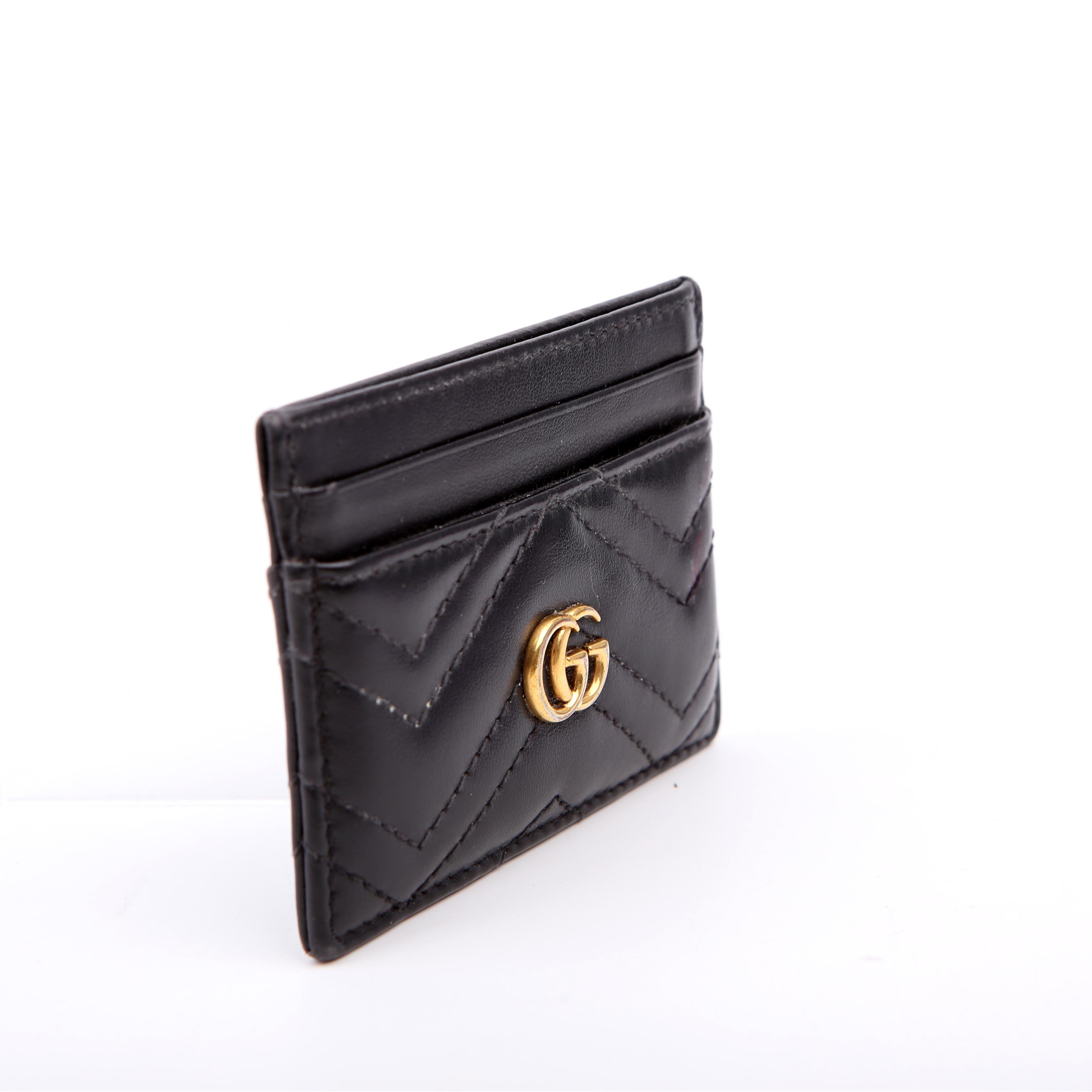Gucci 443127 GG Marmont Card Holder Black