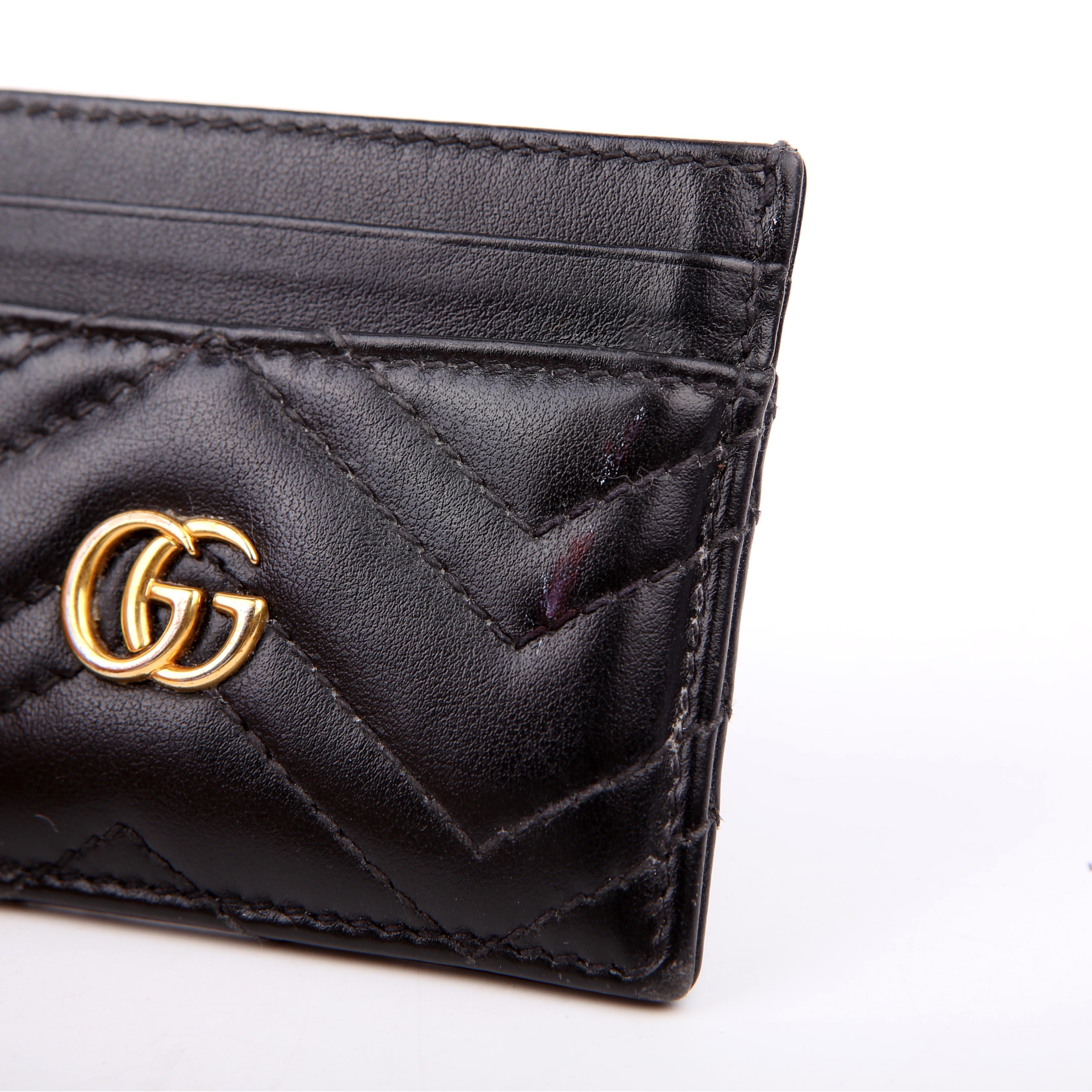Gucci 443127 GG Marmont Card Holder Black