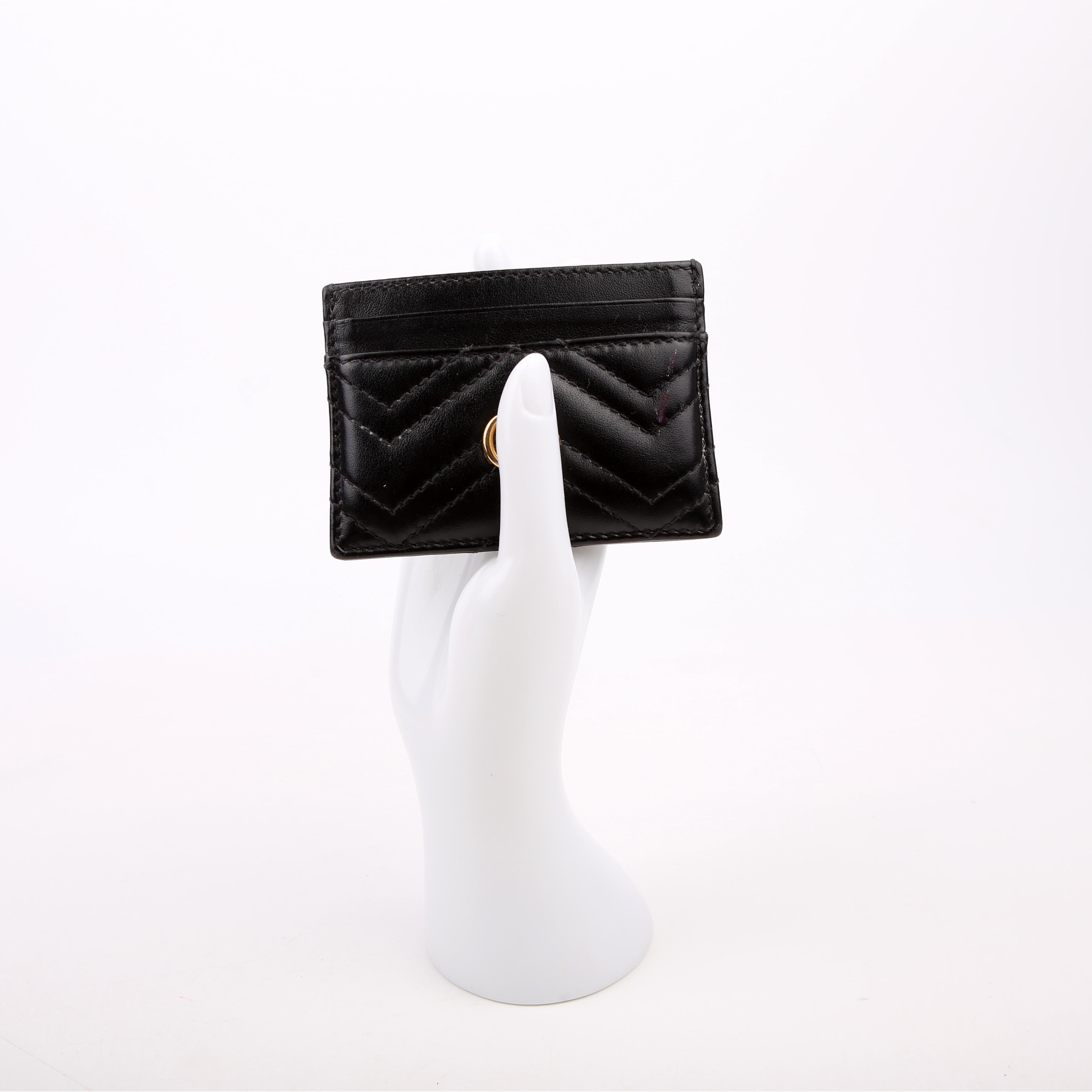 Gucci 443127 GG Marmont Card Holder Black