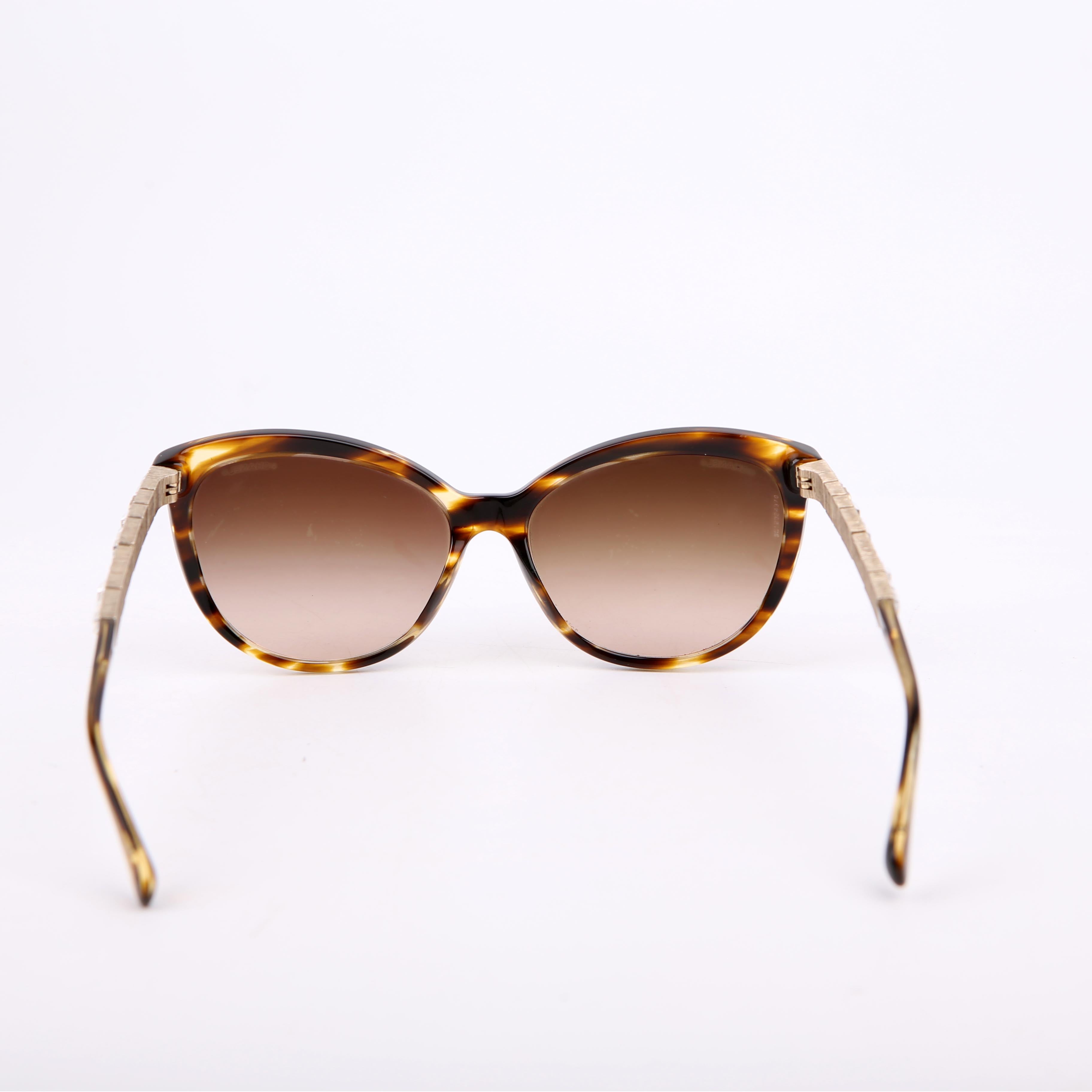5307-B CC Crystal Baguette Sunglasses Brown