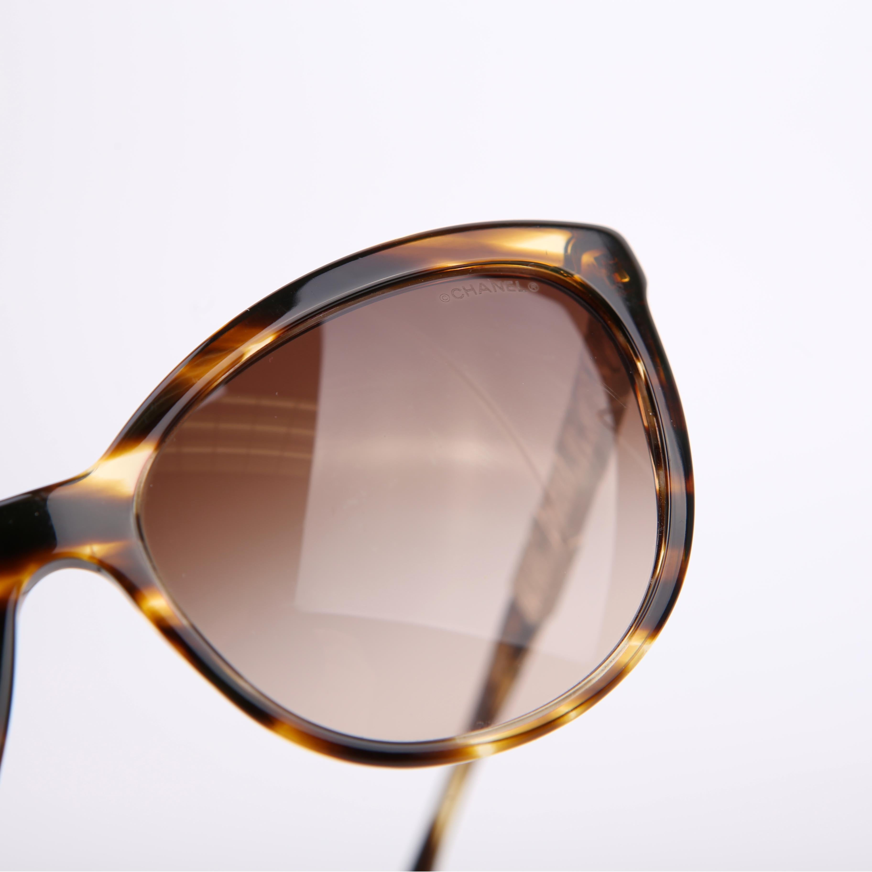 5307-B CC Crystal Baguette Sunglasses Brown