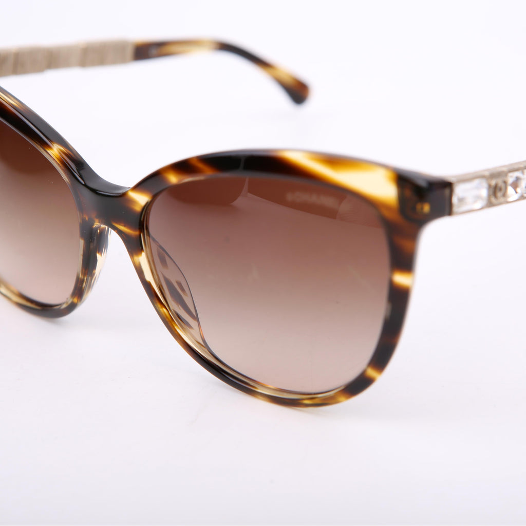 5307-B CC Crystal Baguette Sunglasses Brown