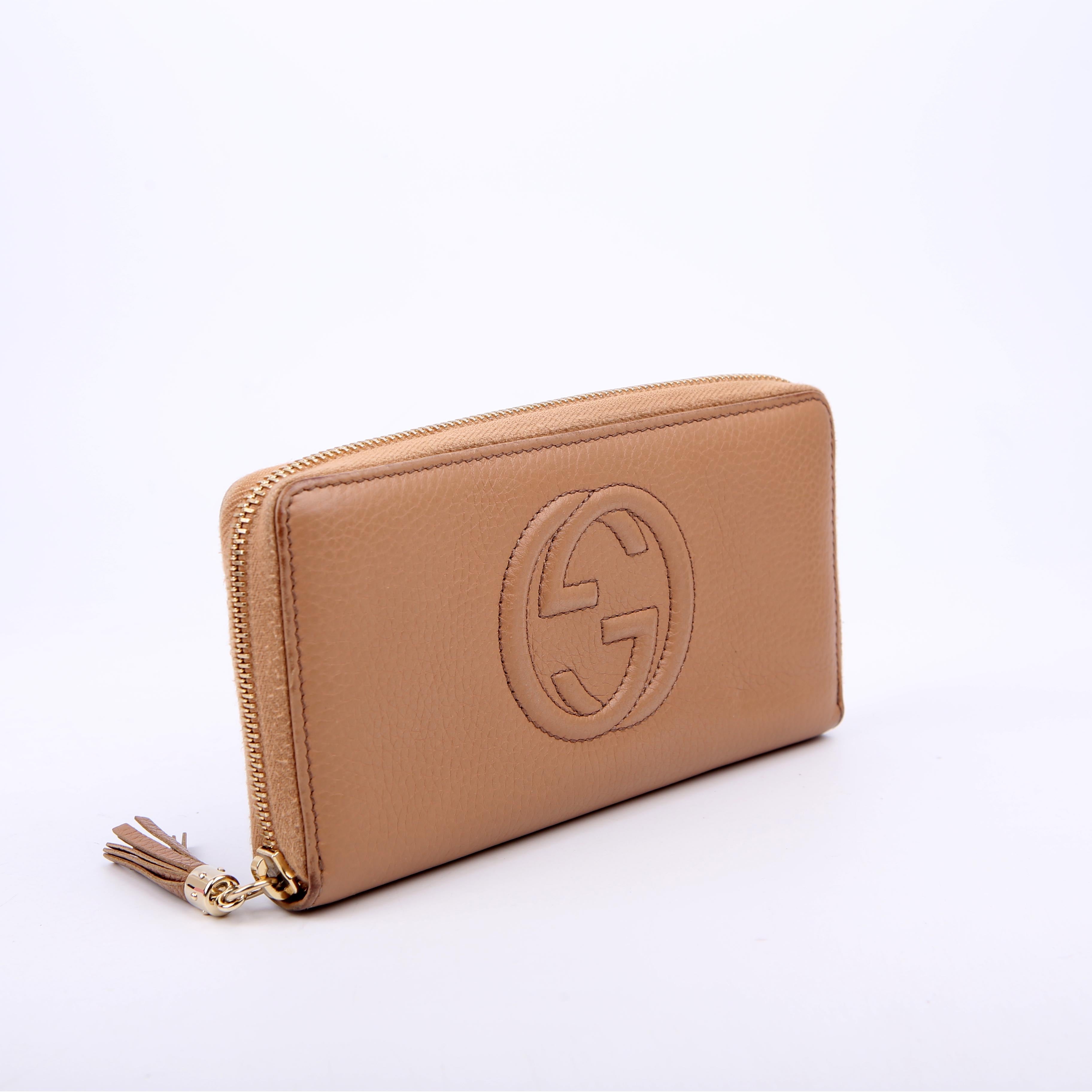 Gucci 308004 Soho Zippy Wallet Tan