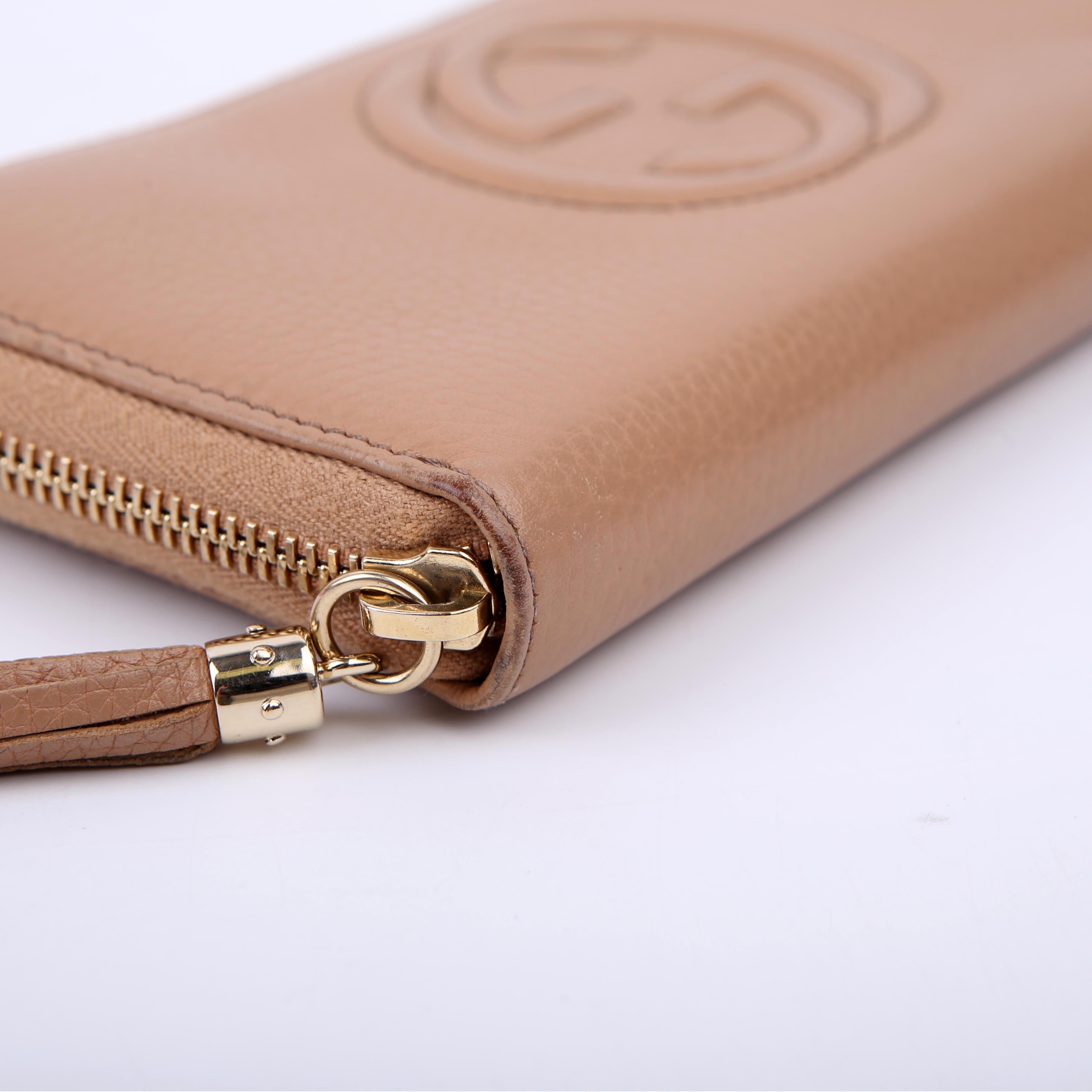 Gucci 308004 Soho Zippy Wallet Tan
