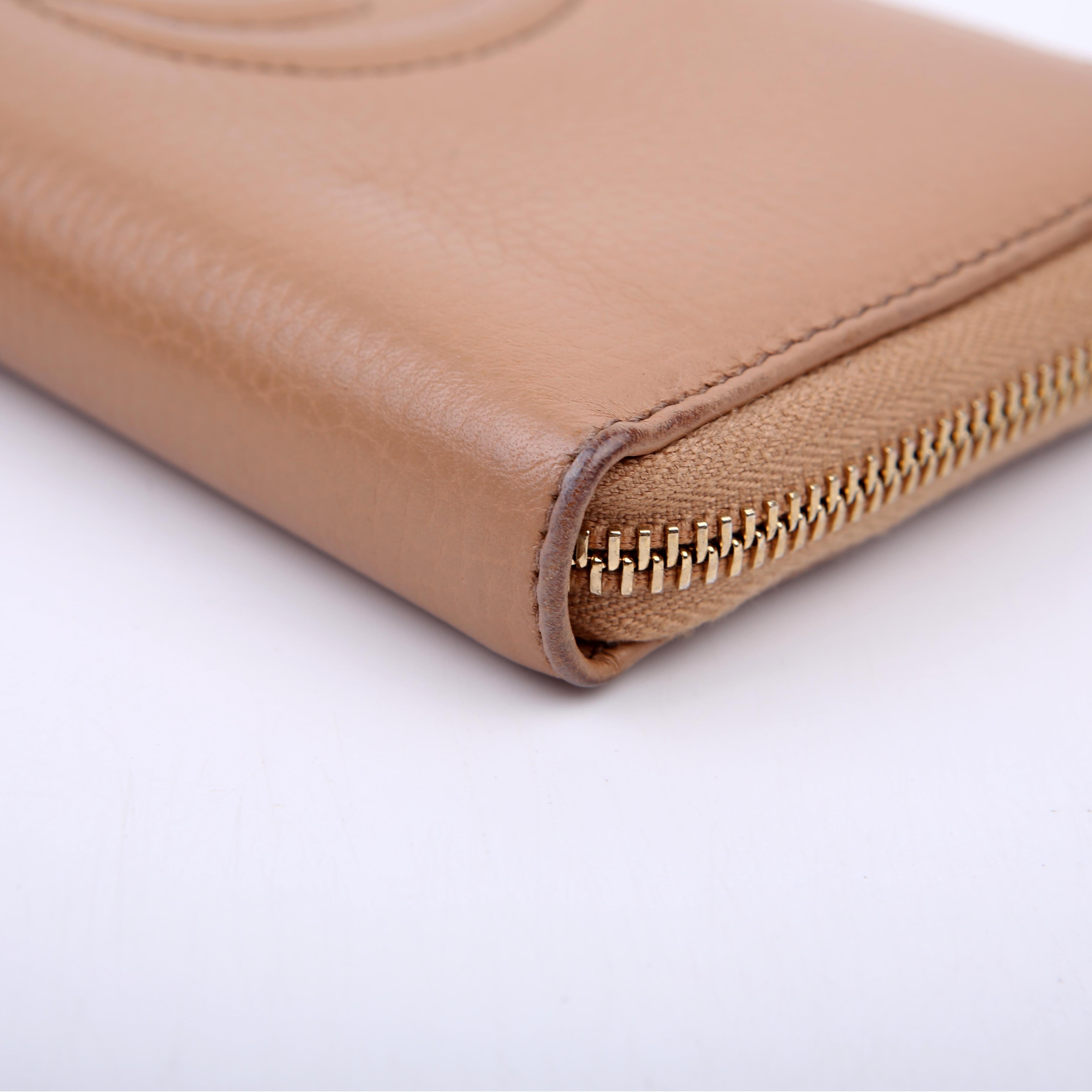 Gucci 308004 Soho Zippy Wallet Tan