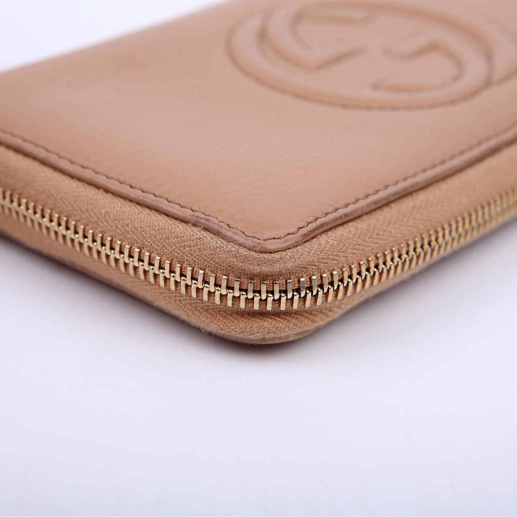 Gucci 308004 Soho Zippy Wallet Tan