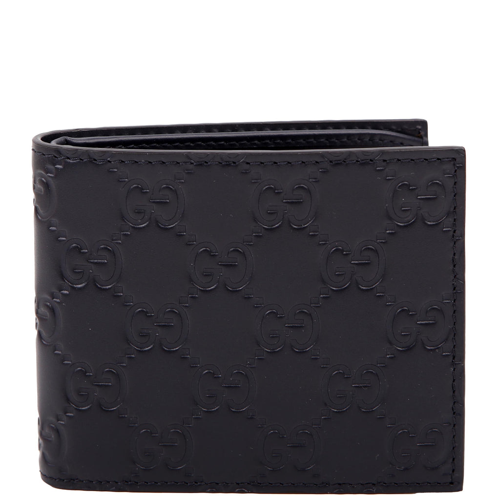 Gucci 779836 GG Emblem Bi-Fold Wallet Blue