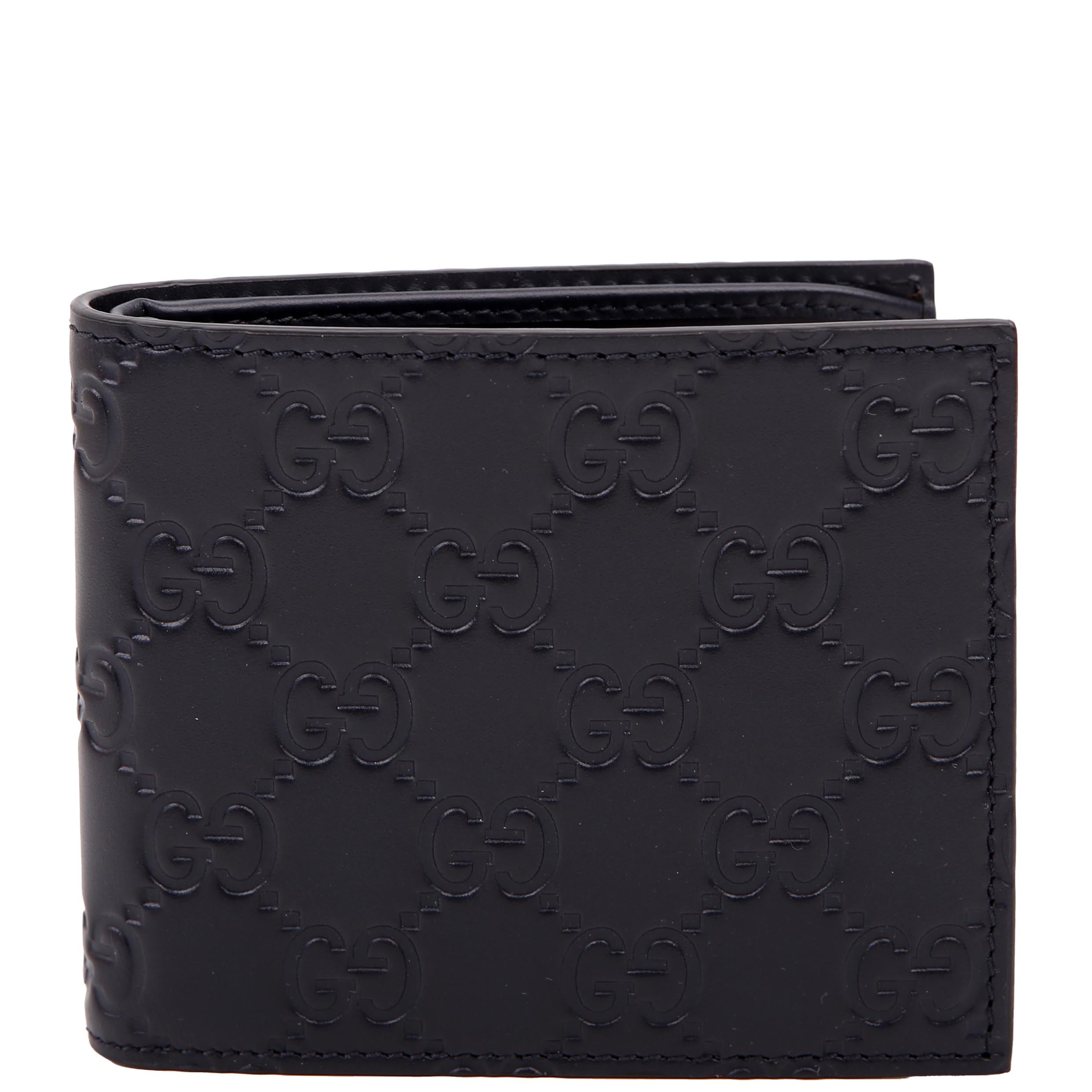 Gucci 779836 GG Emblem Bi-Fold Wallet Blue