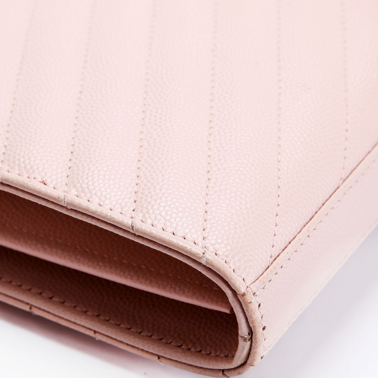 SAINT LAURENT Grain De Poudre Chain Wallet 377828 Pink