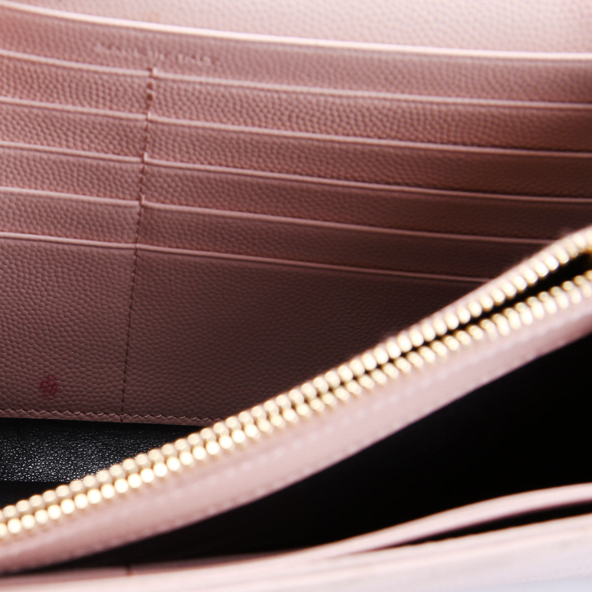 SAINT LAURENT Grain De Poudre Chain Wallet 377828 Pink