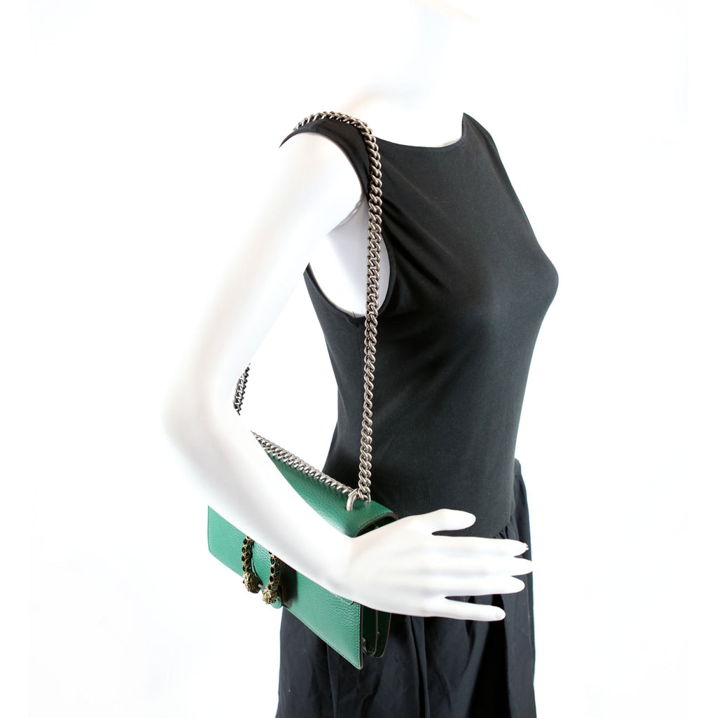 Gucci 400249 Dionysus Leather Shoulder Small Green