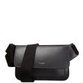 SAINT LAURENT Logo Leather Belt Bag 823179 Black