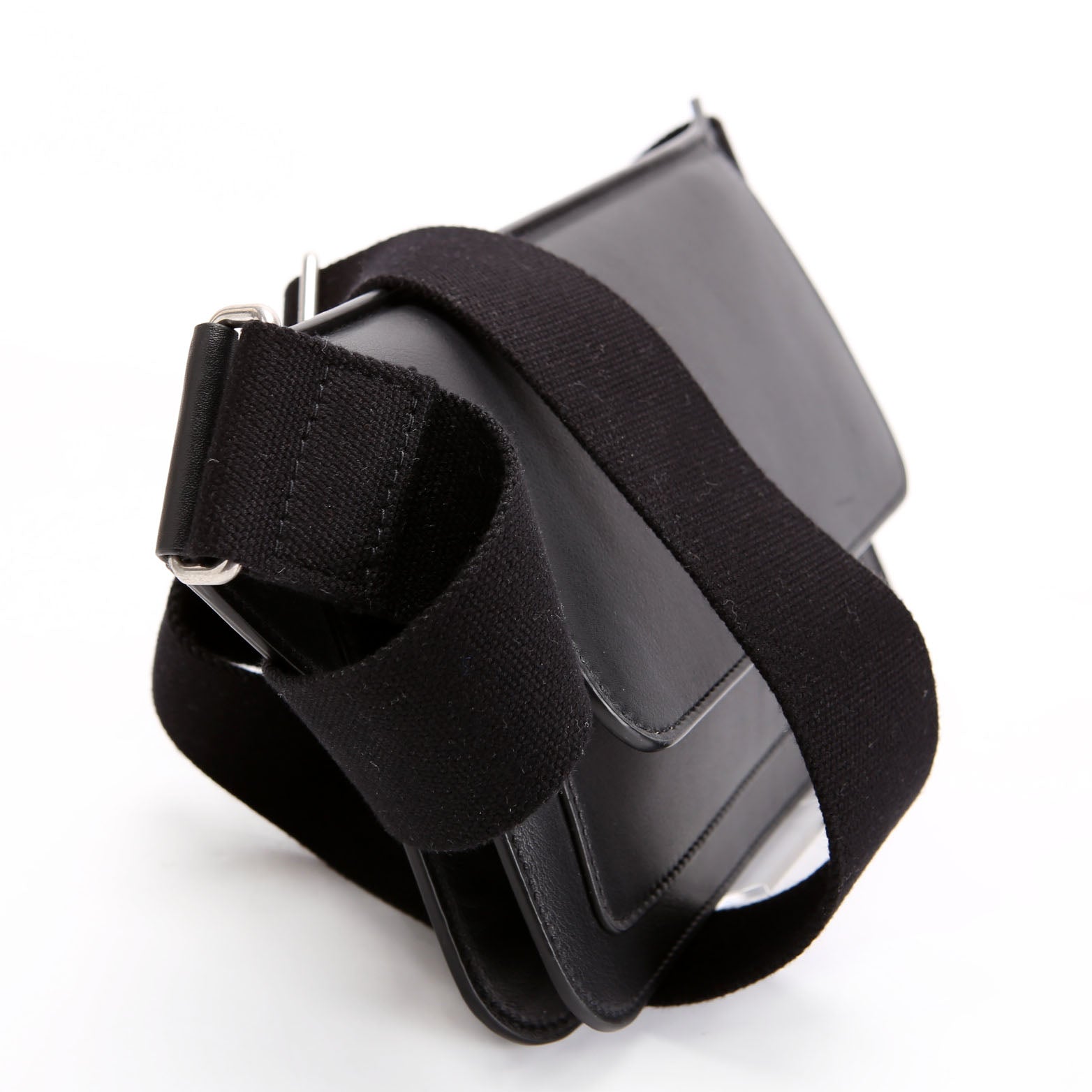 SAINT LAURENT Logo Leather Belt Bag 823179 Black