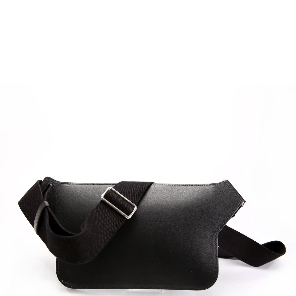 SAINT LAURENT Logo Leather Belt Bag 823179 Black