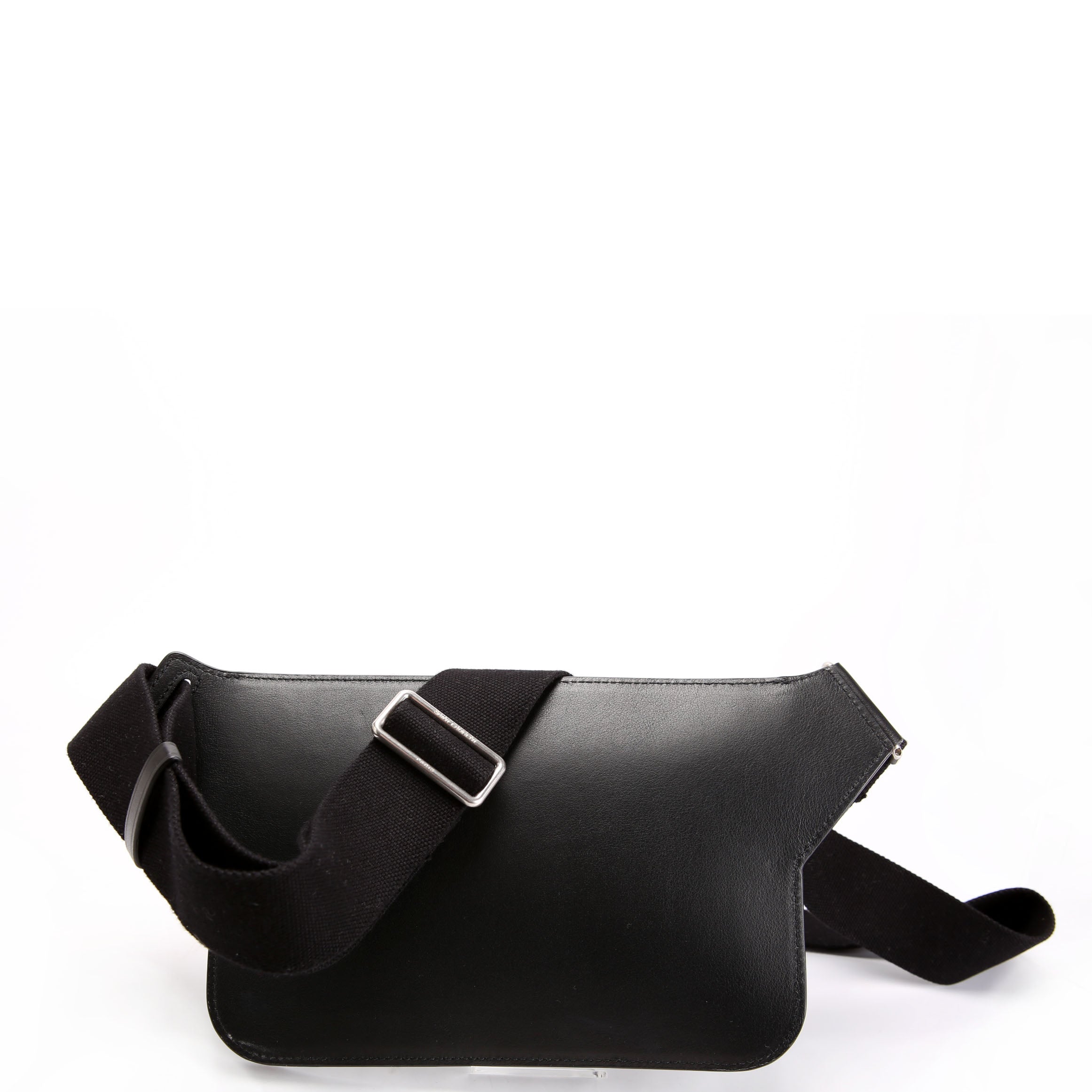 SAINT LAURENT Logo Leather Belt Bag 823179 Black