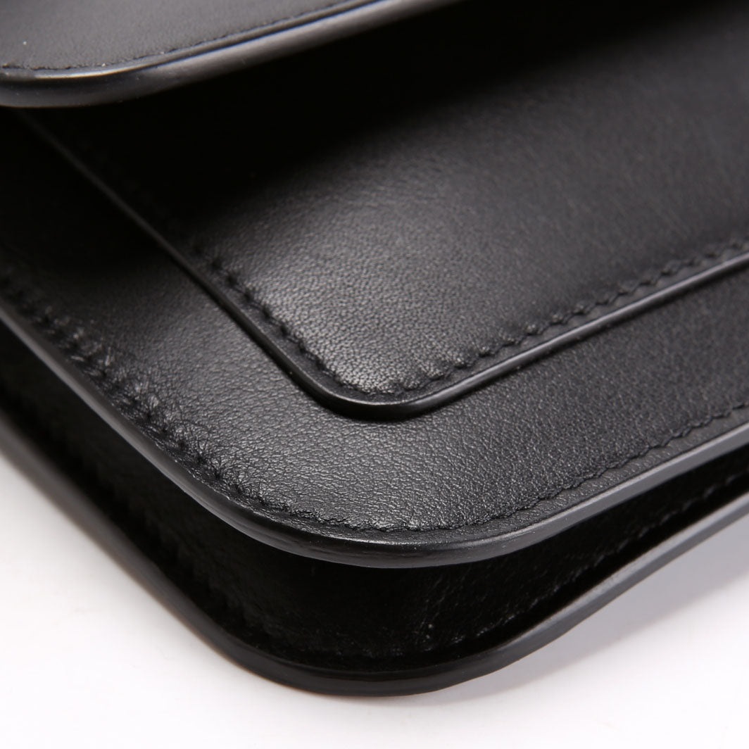 SAINT LAURENT Logo Leather Belt Bag 823179 Black