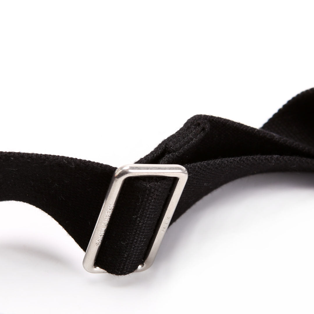 SAINT LAURENT Logo Leather Belt Bag 823179 Black