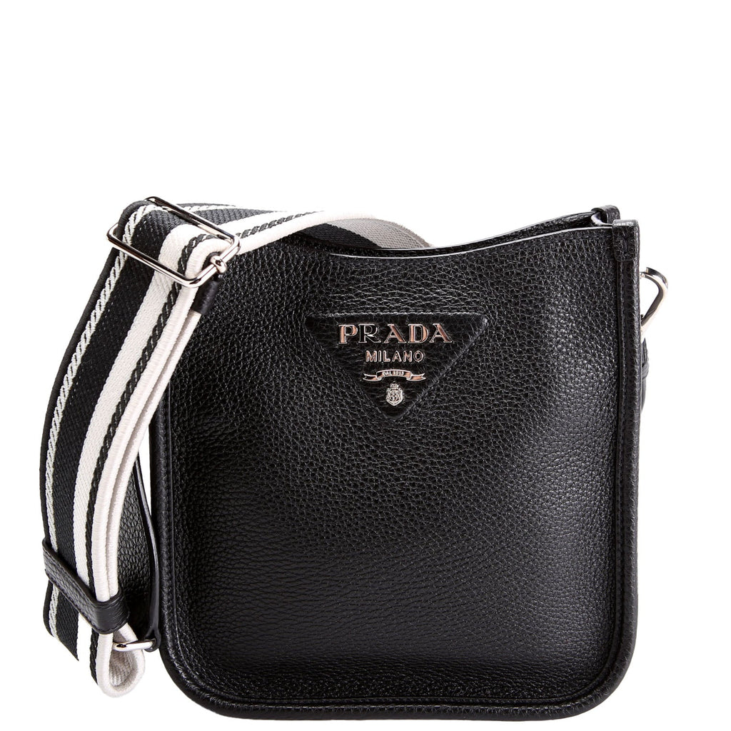 Prada 1BH191 Leather Mini Shoulder Bag Black