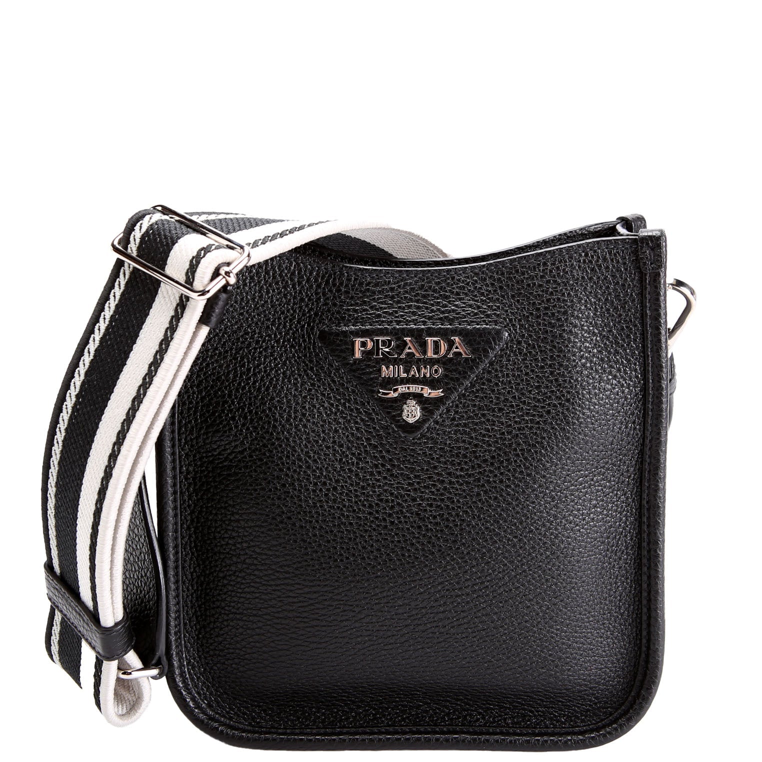 Prada 1BH191 Leather Mini Shoulder Bag Black