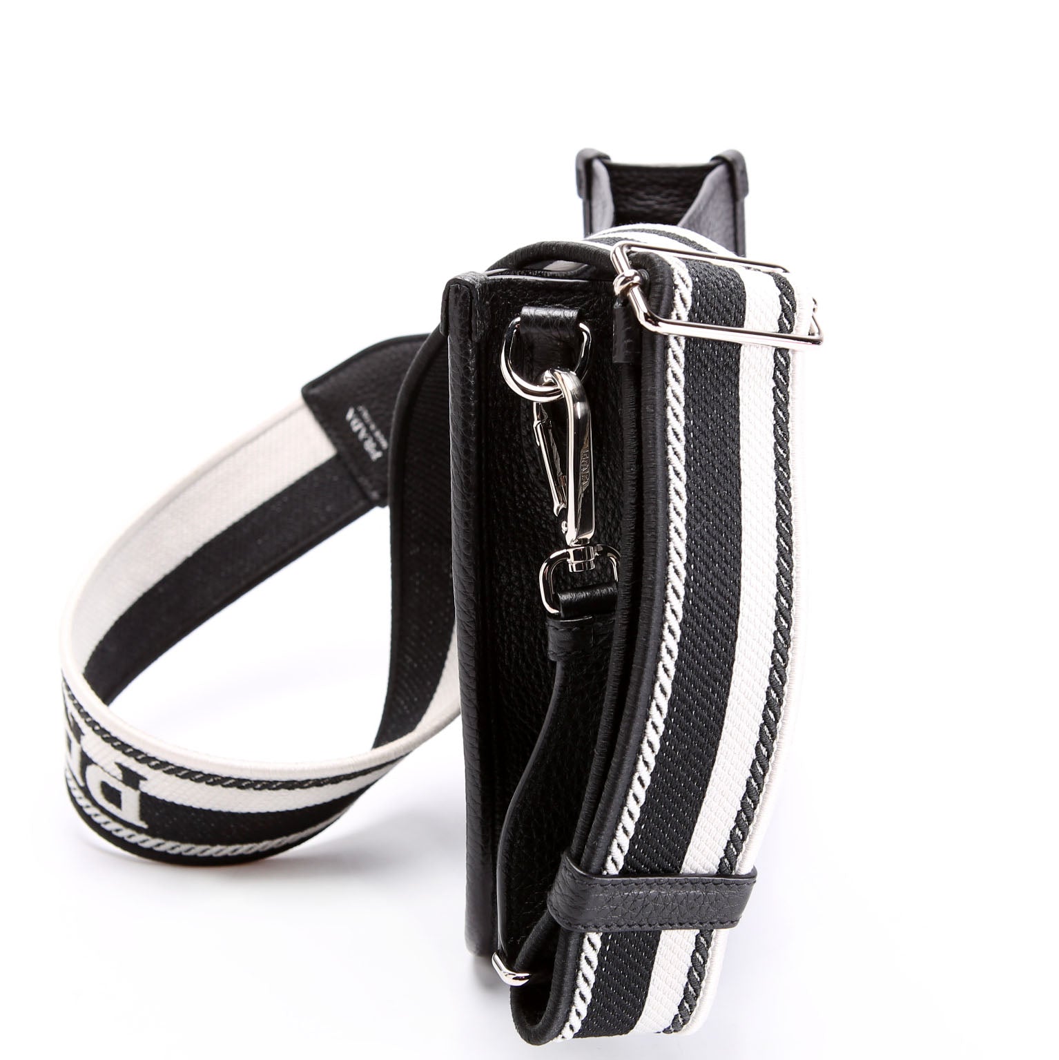 Prada 1BH191 Leather Mini Shoulder Bag Black