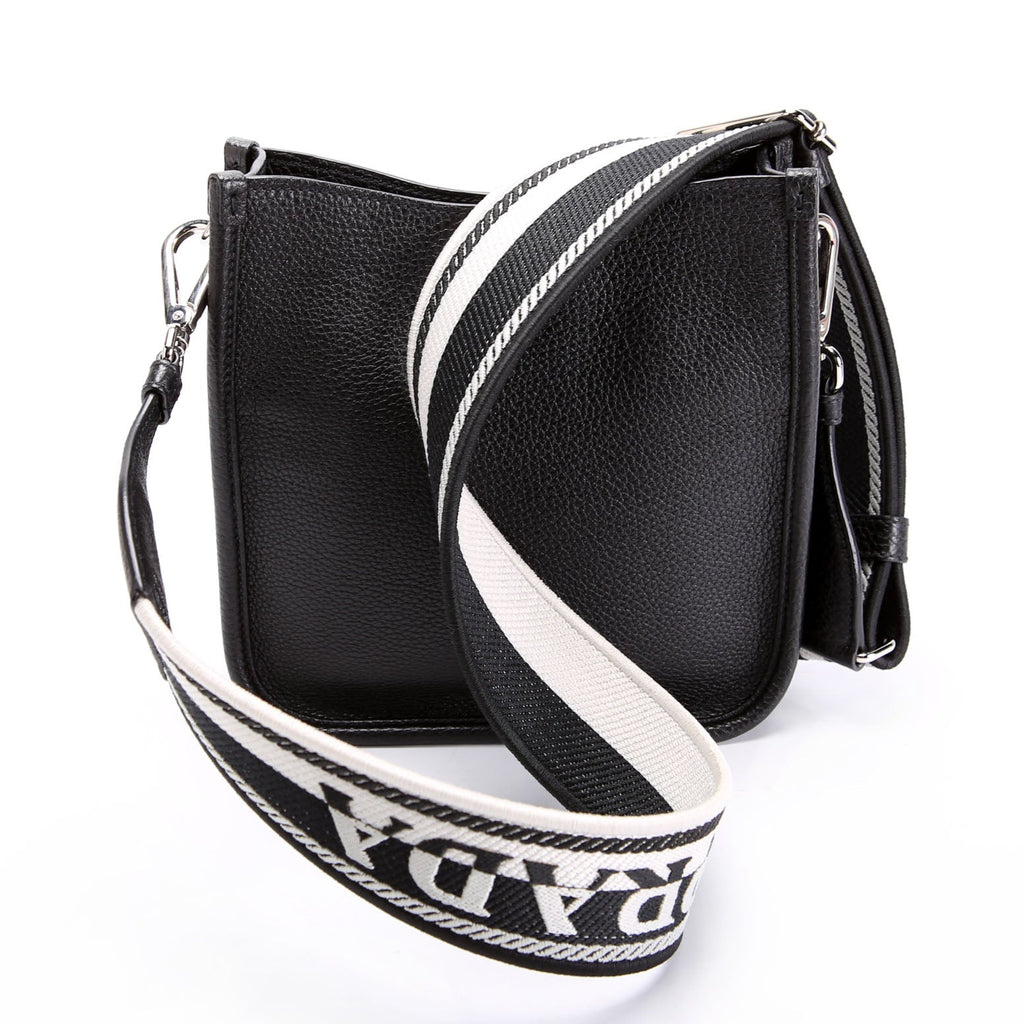 Prada 1BH191 Leather Mini Shoulder Bag Black