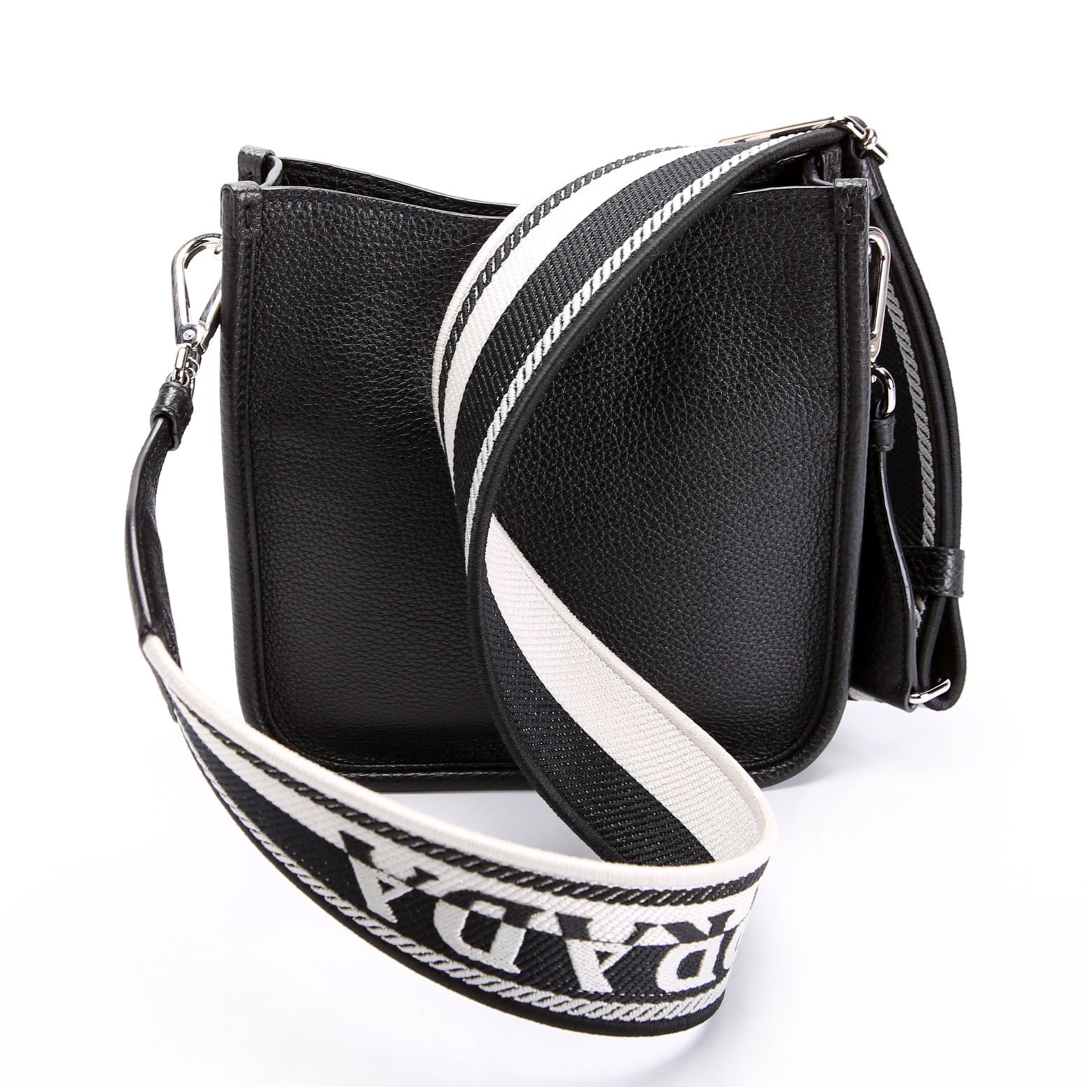Prada 1BH191 Leather Mini Shoulder Bag Black