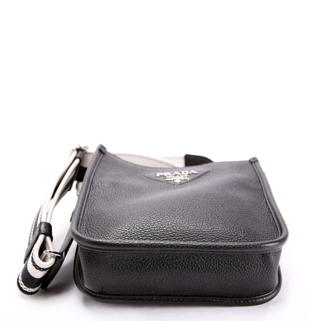 Prada 1BH191 Leather Mini Shoulder Bag Black