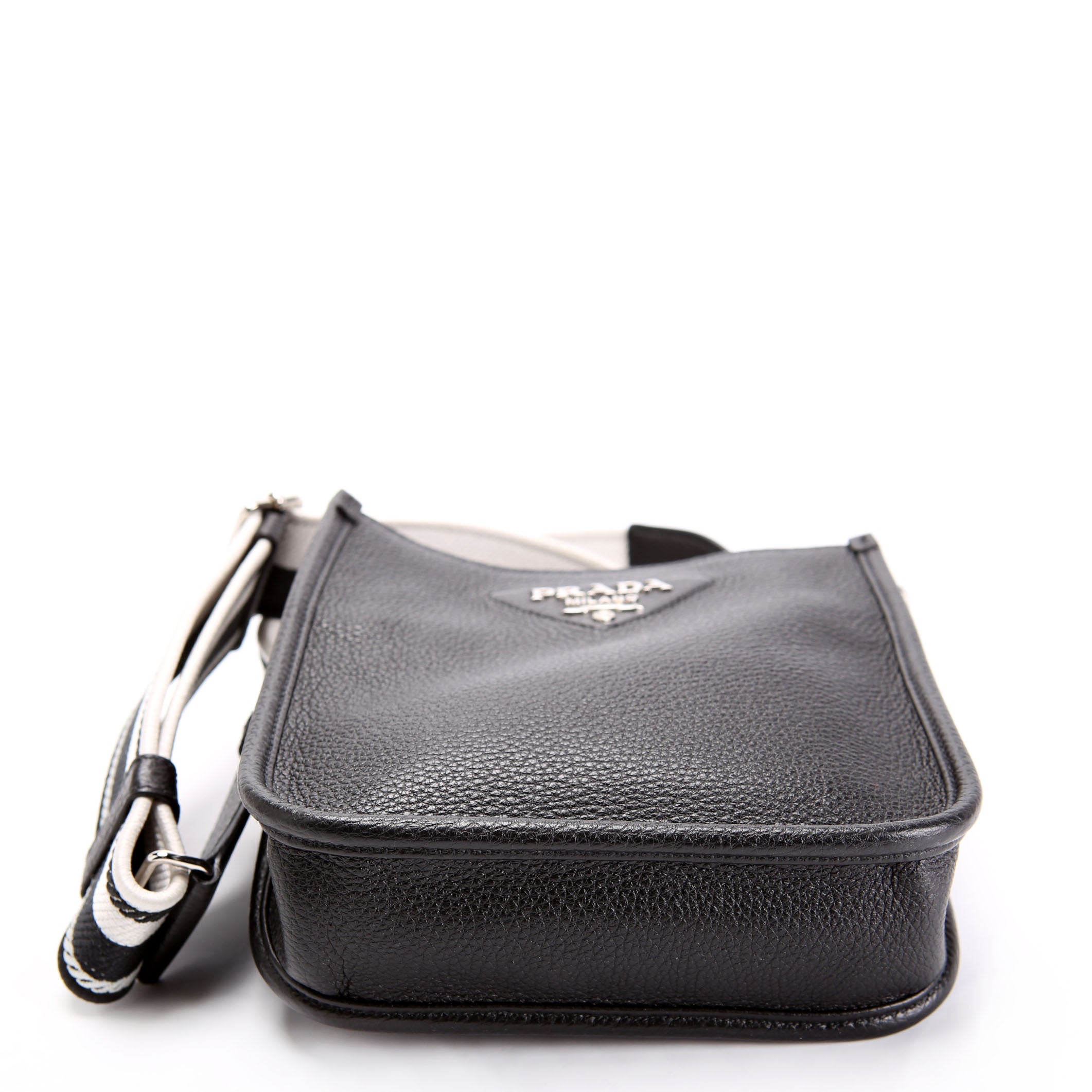 Prada 1BH191 Leather Mini Shoulder Bag Black