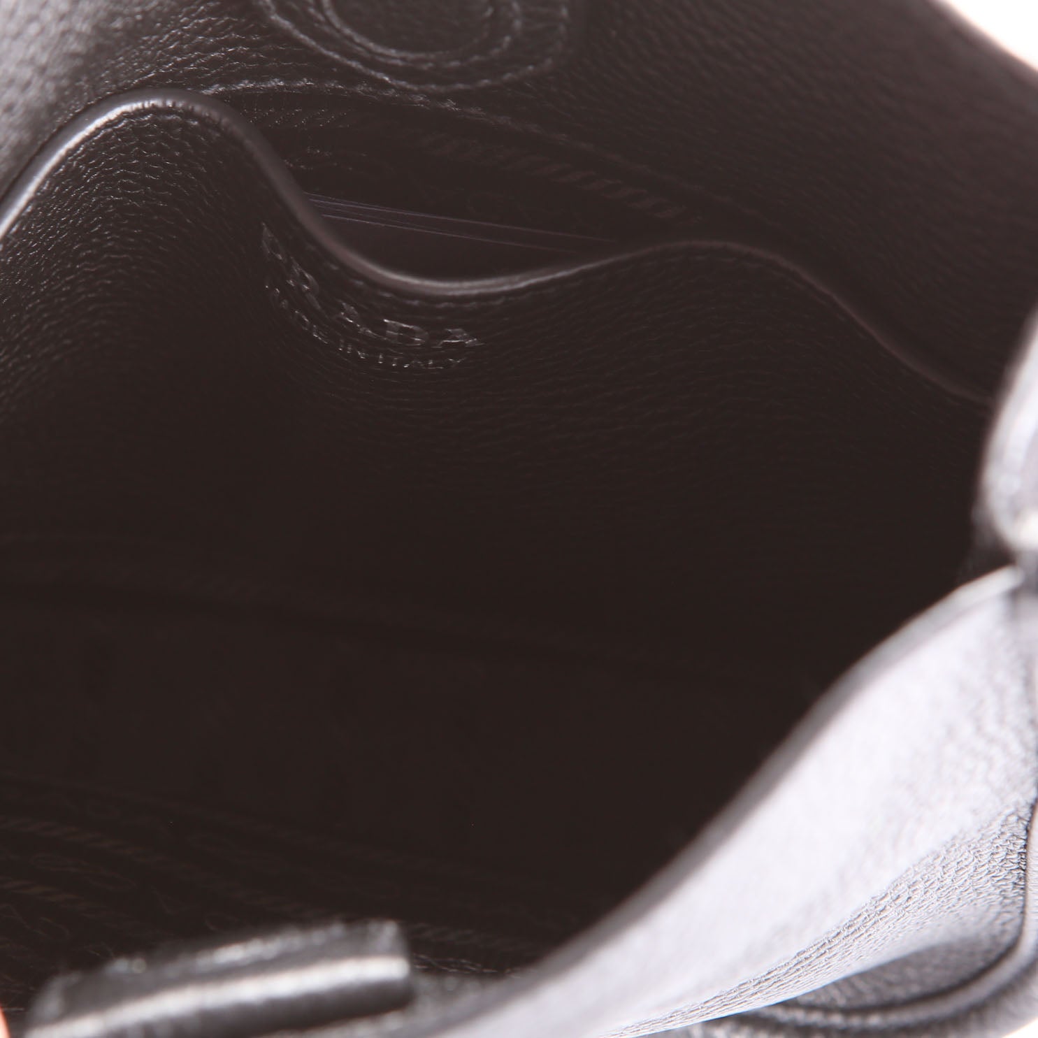 Prada 1BH191 Leather Mini Shoulder Bag Black